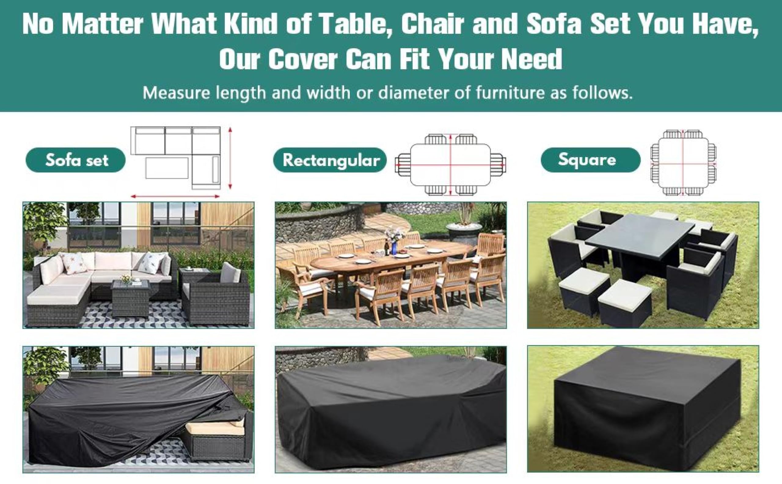 Funda de piel para exteriores, 85 x 50 x 55 cm, impermeable y resistente al viento, protector de mesa de jardín, ideal para juegos de jardín, resistente a los rayos UV, HeavyDu Protect