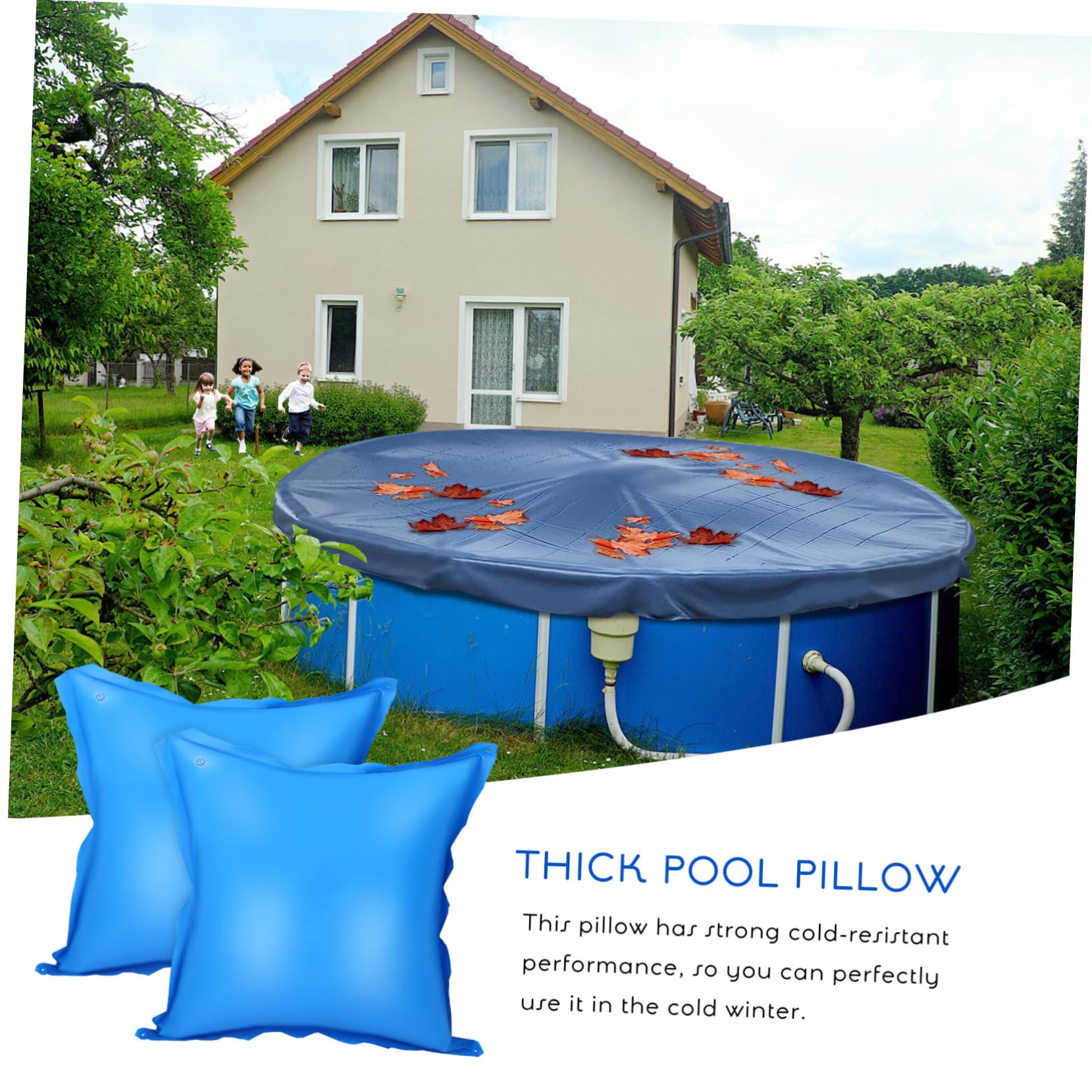 Sosoport 2 Almohadas de Aire para Piscina, Gruesas y Resistentes al Frío, con Cuerda, para Invernar Piscinas Elevadas y Proteger Las Paredes