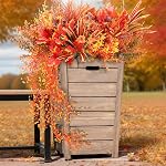 Artificial Plants 14 Bundles Outdoor – UV Resistant Faux Greenery with Flowers & Shrubs, Hanging Stems Fake Plants for Porch, Patio, Window Boxes, Planters, Garden Indoor Home Summer Decor