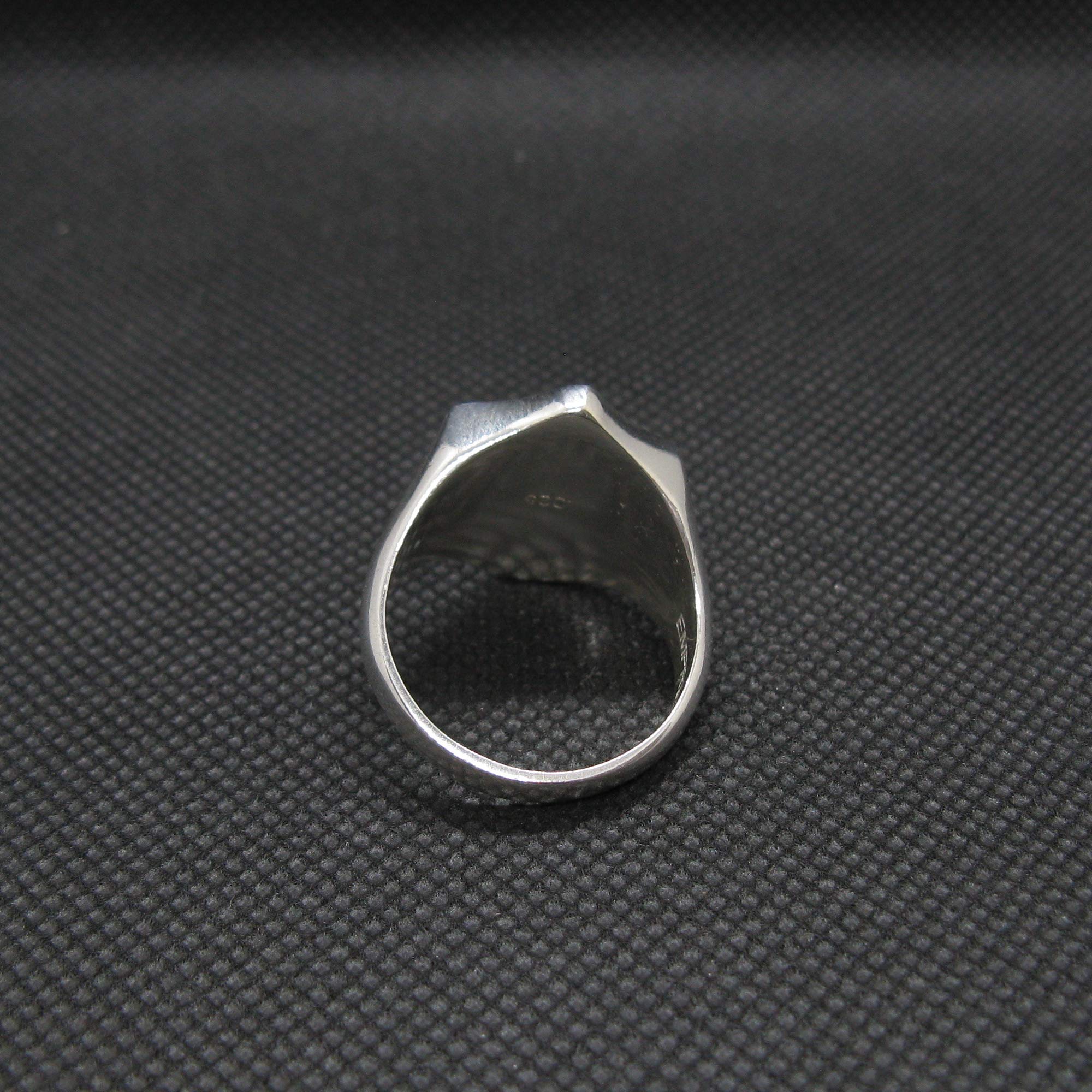 Bague en Argent Sterling Symbole de Poseidon Trident Solide Poinçonné 925