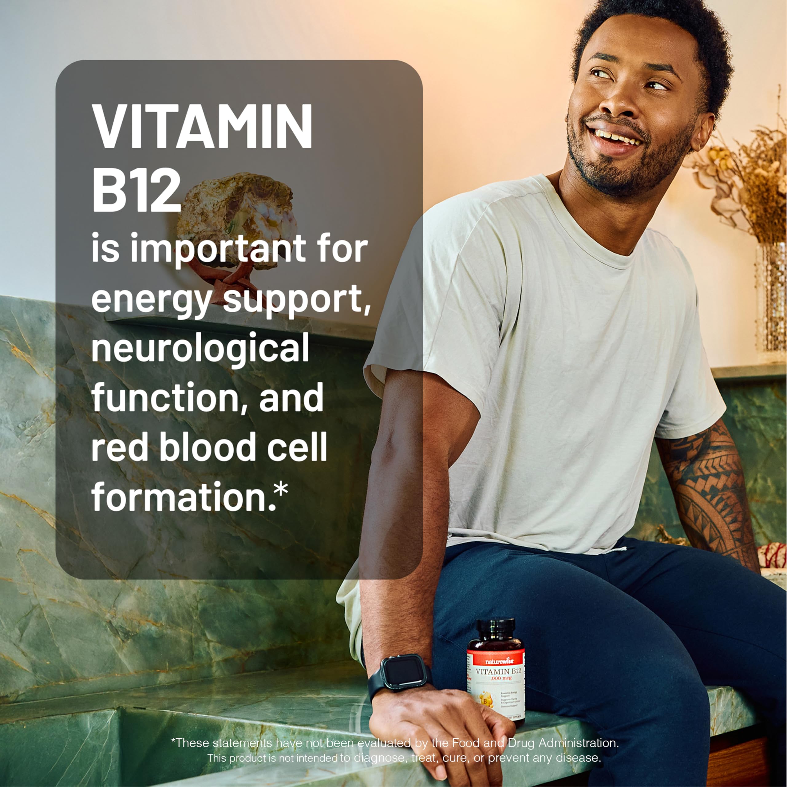 NatureWise Vitamin B12 5000 mcg - Extra Strength - Supplement for Supporting Energy Levels, Mental Clarity, Nervous System Health - Easy-to-Swallow, Soy and Gluten-Free, Non-GMO - 60 Softgels — Amazon image 9