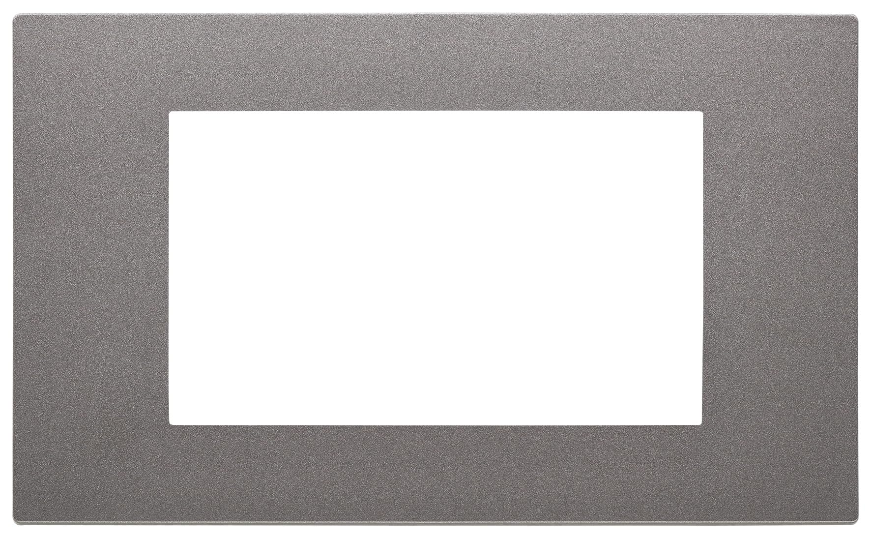 Vimar 30654.22 LINEA Placca 4 moduli, tecnopolimero verniciato, dimensioni 14.66 x 8.8 x 1.04 cm, Metal