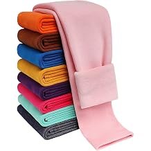 Girls Winter Warm Leggings Kids Fleece Lined Thick Basic Full Pants for 3-11 Years