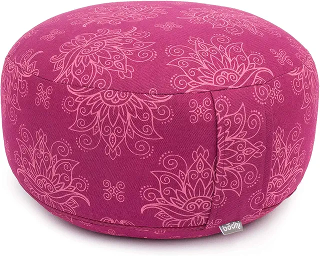 Bodhi Meditationskissen RONDO | Bio-Dinkelfüllung | Höhe 14-20 cm | Yoga Kissen