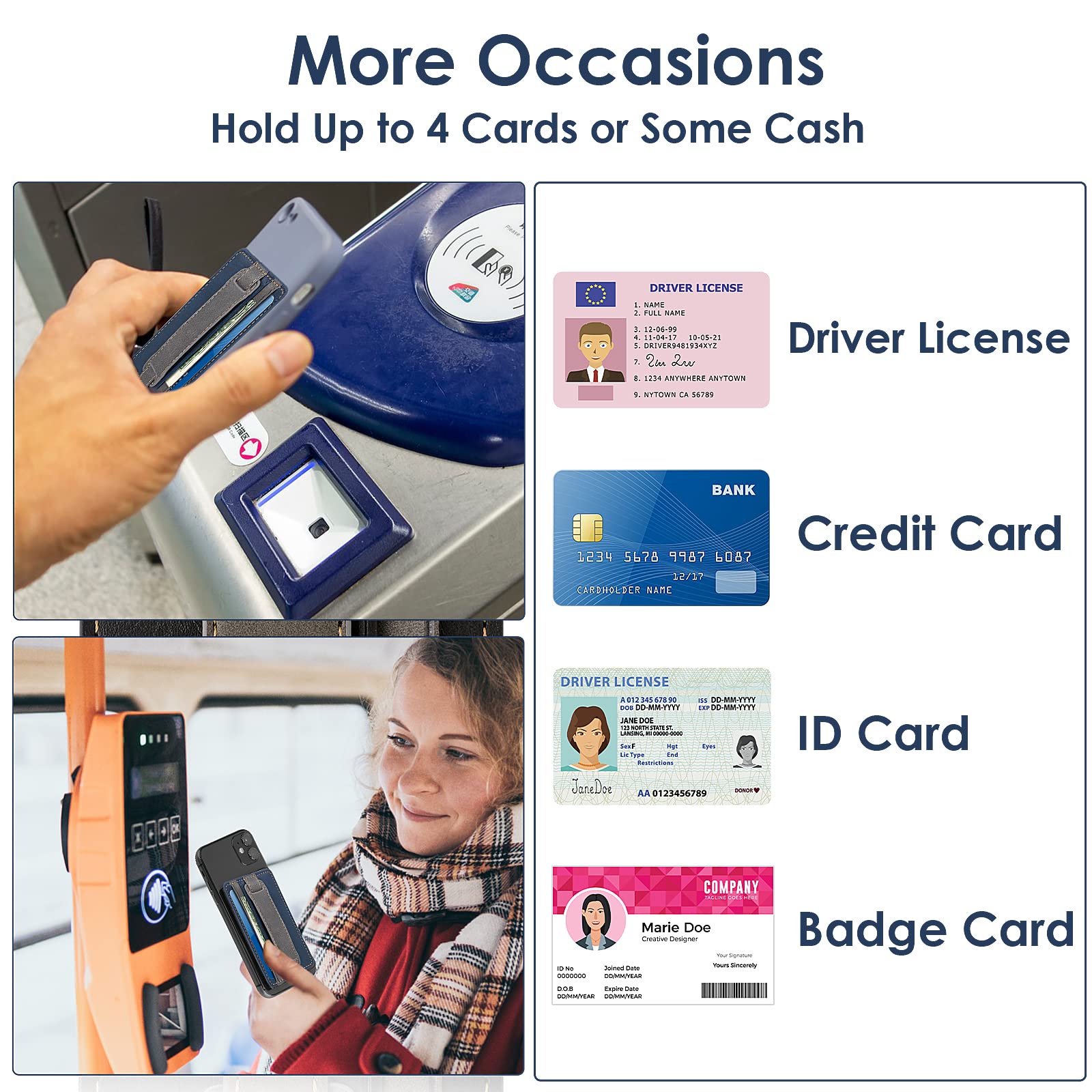 Silicone Adhesive Phone Card Holder, Stick-On Pocket Phone Wallet – Nicole Lee Online - View #3