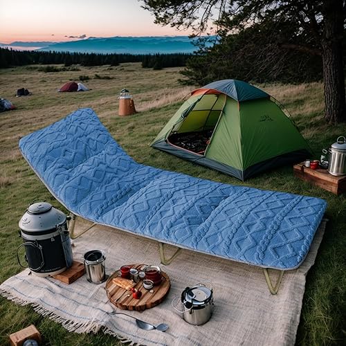 Miniatura 6 de Folding Camping Cot Pad - Portable & Comfortable Outdoor Sleeping Mat with Elastic Strap, Lightweight Waterproof Bottom Mattress Pad