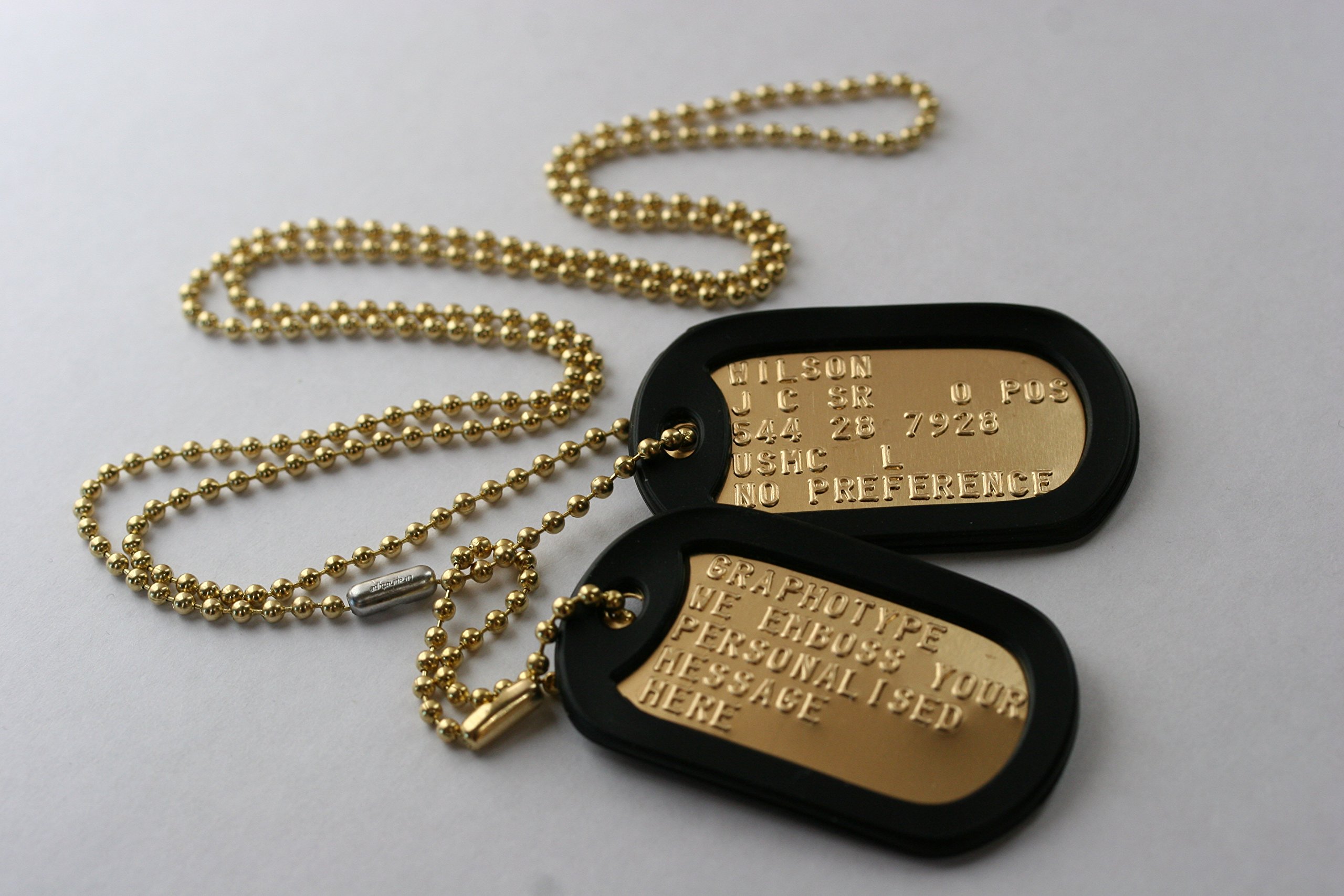 Red Dingo Custom Engraved Brass Dog ID Tag - Rectangle (Medium)