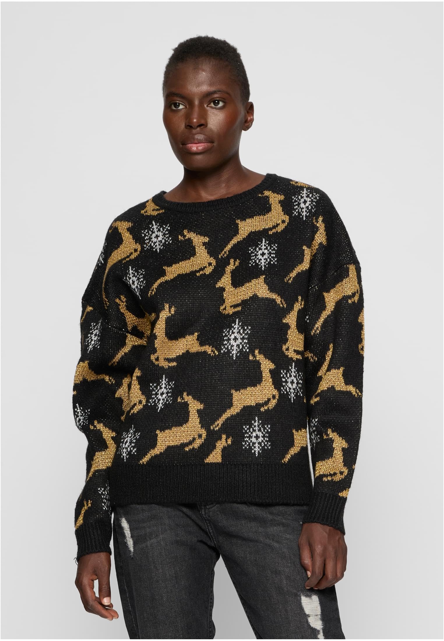 Urban Classics Damen Ladies Oversized Christmas Sweater