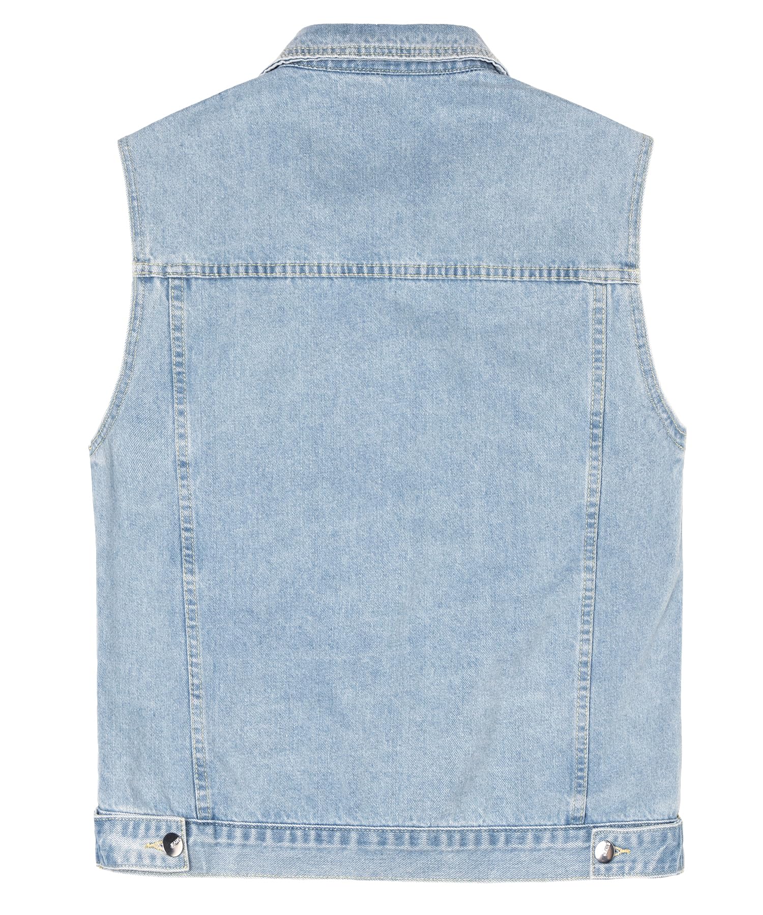 Chaleco Vaquera para Hombre Vintage Chaleco de Jeans Chaqueta Vaquera Sin Mangas Chaleco Moto en Tela Vaquera con Botón