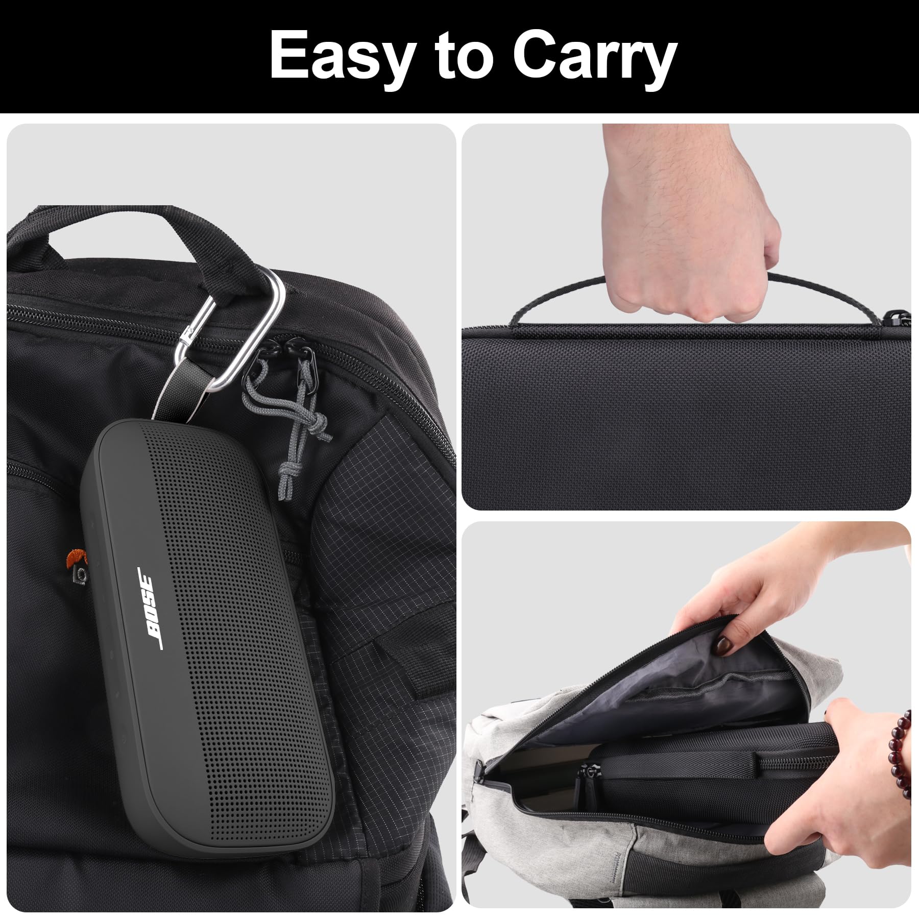 Aenllosi per Bose SoundLink Flex Altoparlante Bluetooth Portatile 2ª Generazione Custodia Rigida Protettiva da Viaggio, Solo Custodia, Nero