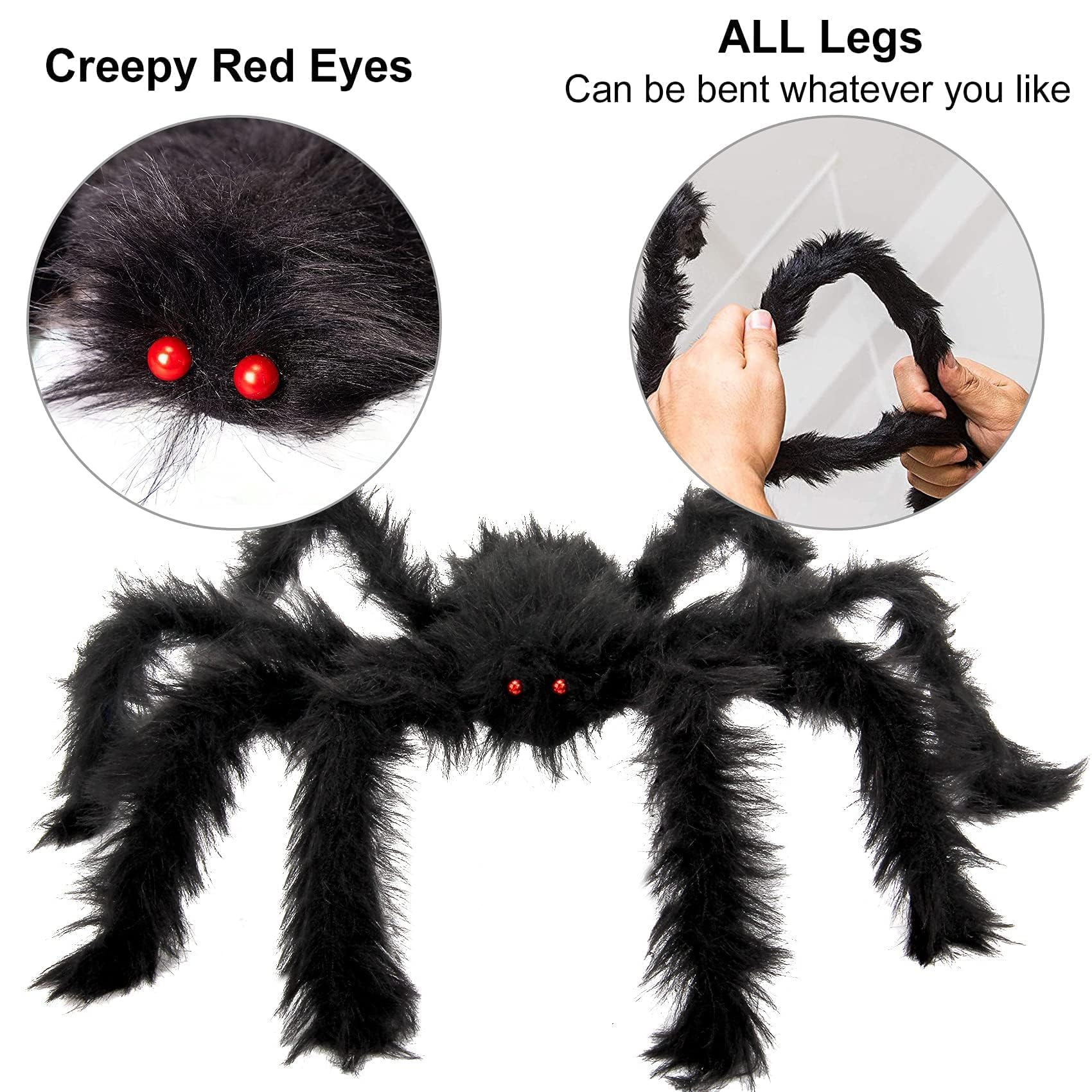 Dekoracje pająka na Halloween, realistyczne, duże, straszne pająki, dekoracja do domu, gigantyczne pająki, rekwizyty do wewnątrz, na zewnątrz, dekoracje imprezowe