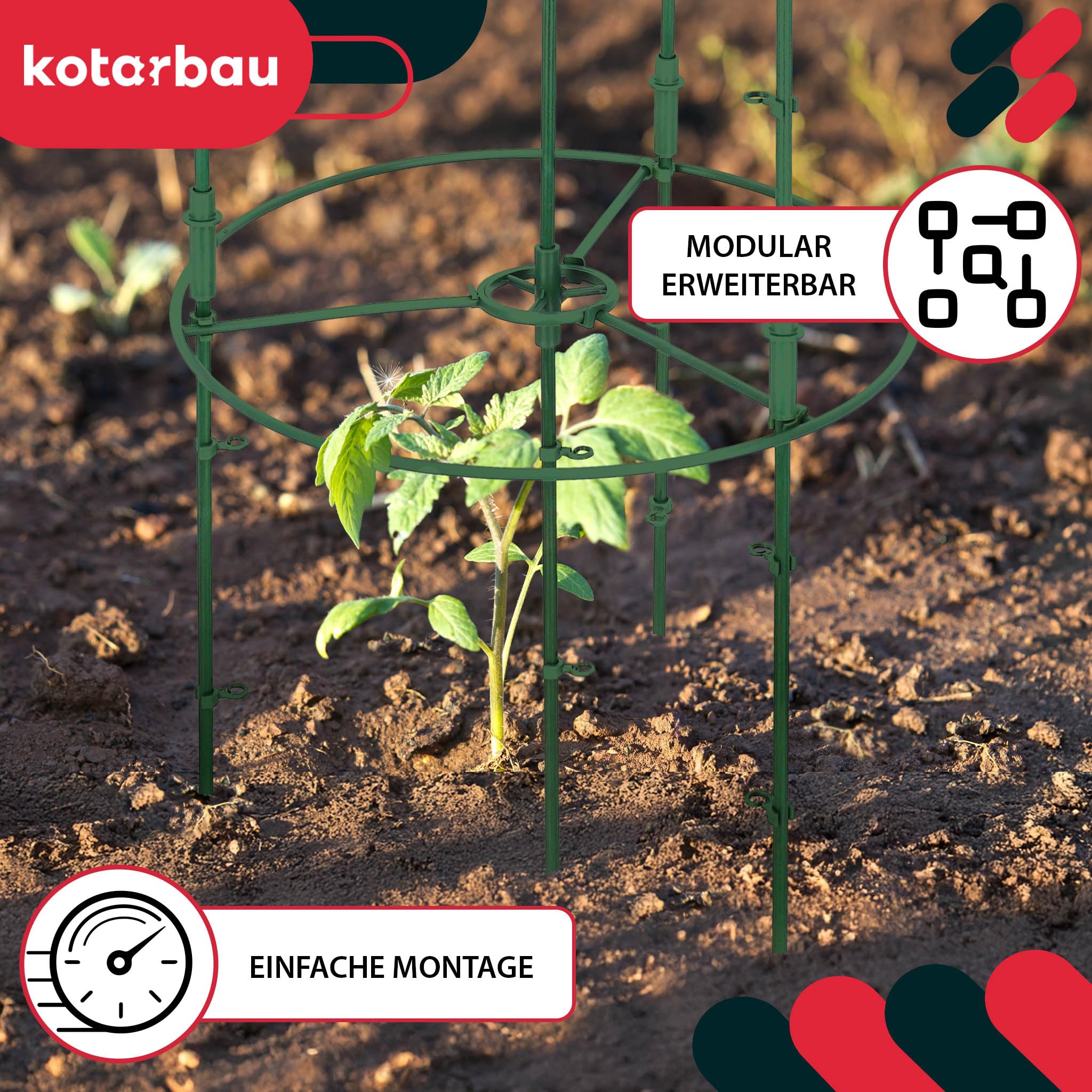 KOTARBAU® Traliccio per Rampicanti ⌀ 35 x 80 cm, Sostegno per Piante, PVC | 6 Pezzi, Supporto per Piante Rampicanti, Tutori Pomodori, Supporti per Piante, Griglia per Piante Rampicanti, Verde, Rotondo