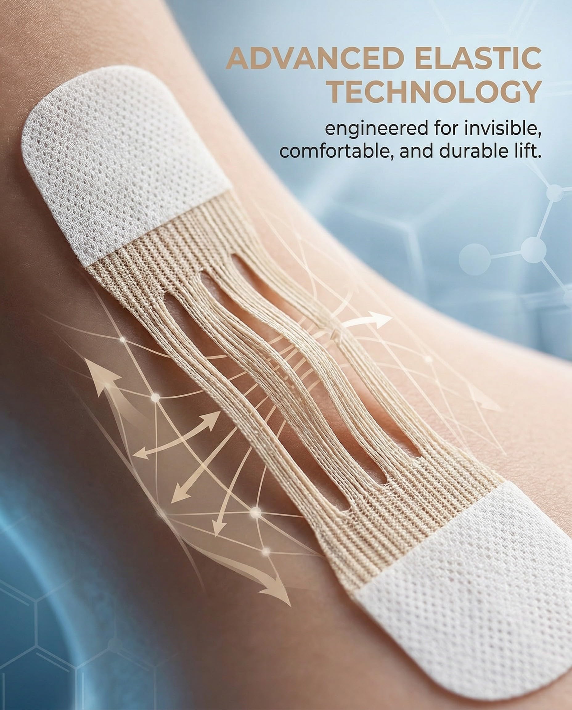 Face Lift Tape invisible con 4 bandas y 20 parches para levantamiento de rostro y cuello. Bandas de levantamiento instantáneo para doble mentón, parche para el cuello, lifting coreano