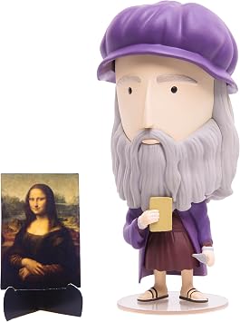 Leonardo Da Vinci - Famous Painters and Artists Action Figure Dolls - PVC - 5" H x 3" L x 3" L - Today is Art Day