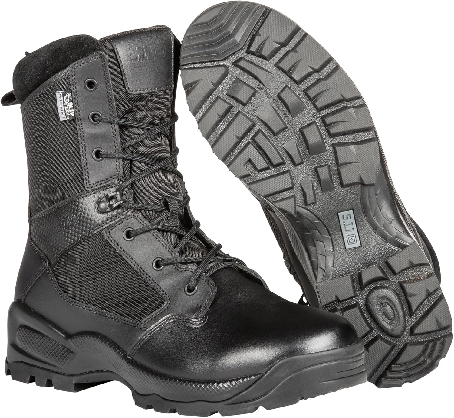 5.11 Tactical Women’s A.T.A.C. 2.0 8 Inch Side Zip Tactical Boot – Durable Duty Boot with Ortholite Comfort, Slip Resistant Outsole, Black, Style 12403ABR