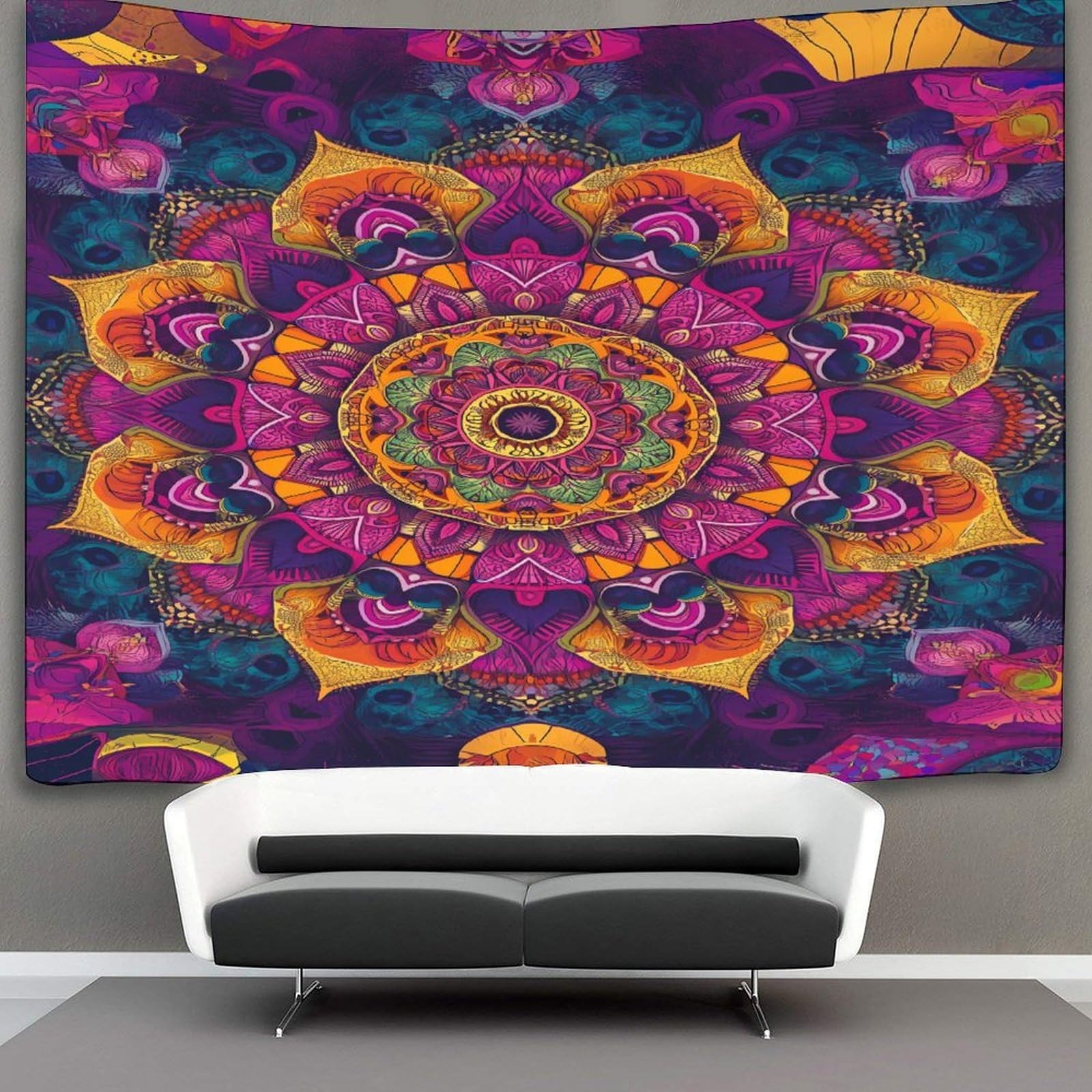 kaiyun Mandala Tapestry Wall Hanging,Datura Flowers for Bedroom Decor Birthday Party Celebration Or Garden Backdrop 100cmx150cm