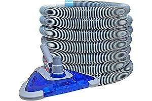 Pool Whale Vacuum Hoses with Swivel Cuff and Triangular Weighted Flex Vacuum Head