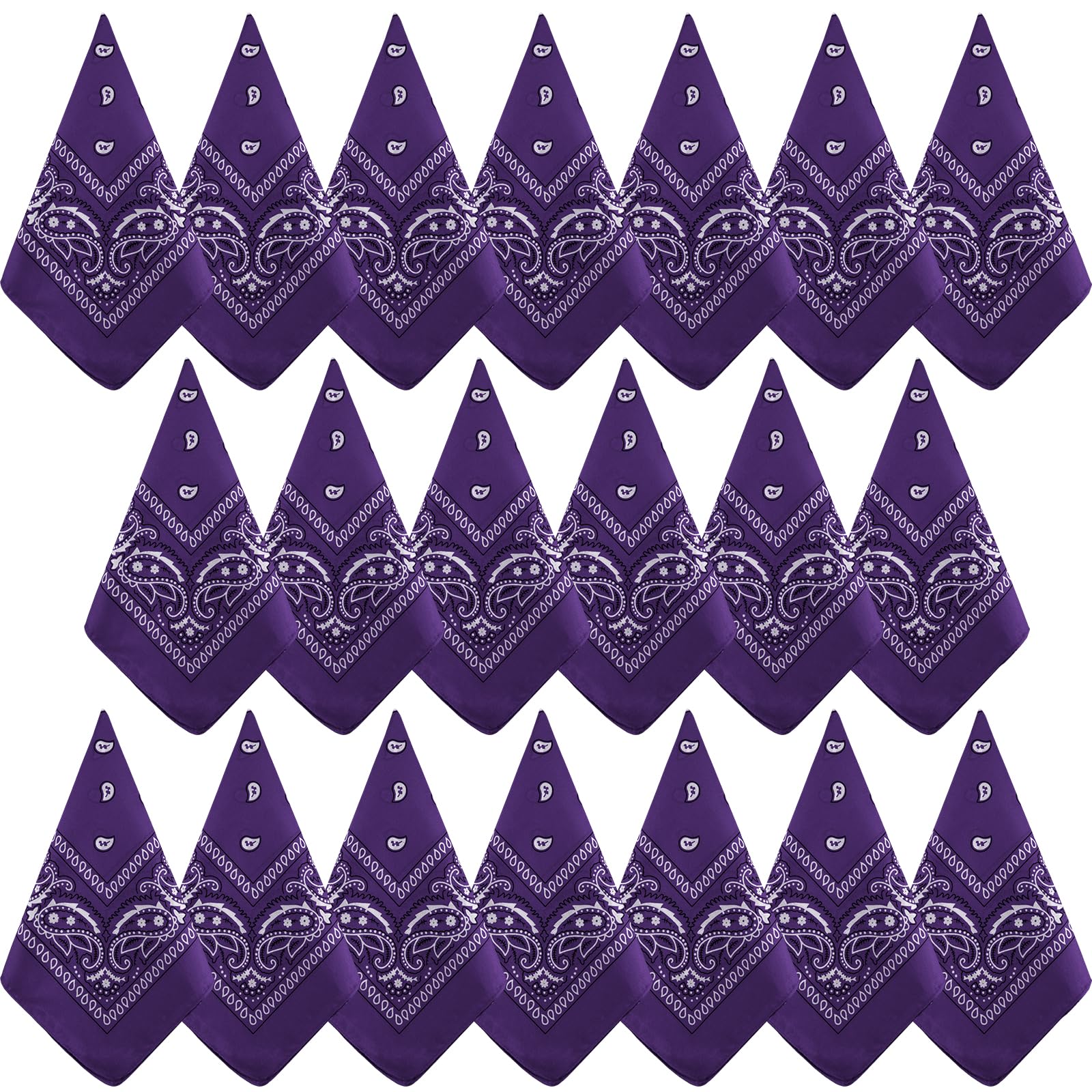 NACHLYNN 10/20pcs Paisley Bandanas Assorted Bandanas Cowboy Polyester Headbands Square Scarf Headwear