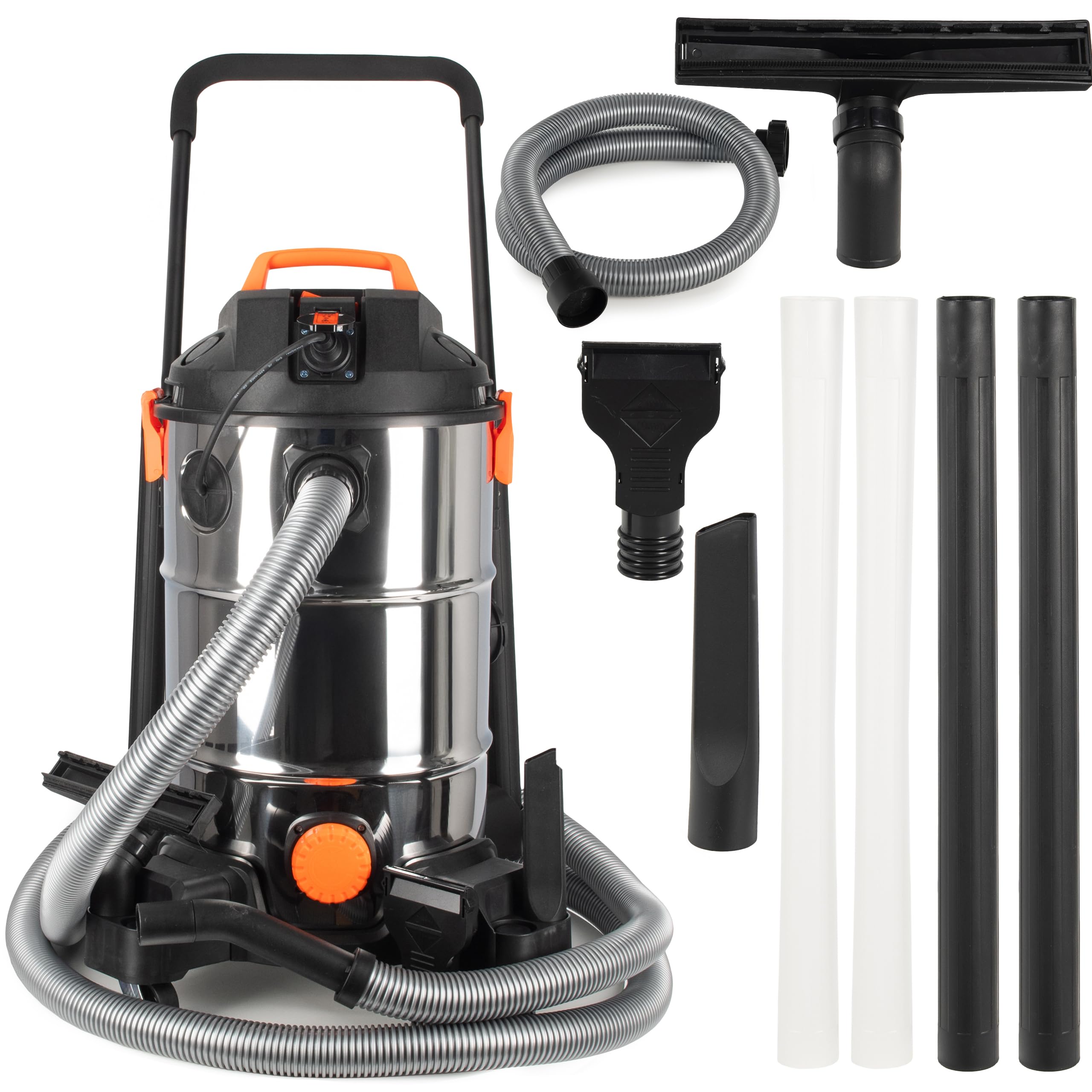 COIL Aspirador de lodo de estanque, limpiador de piscinas, depósito (35 l), potencia de succión: 18 KPa, bomba de drenaje de 600 W, 1400 W