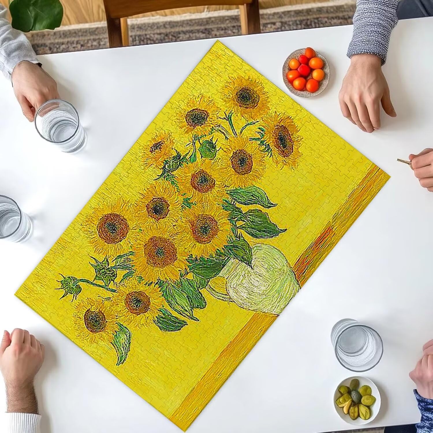 Puzzle 1000 sztuk dla dorosłych puzzle dla dorosłych 1000-elementowe puzzle wymagające i drażniące mózgi edukacja gra dla całych prezentów dla mężczyzn, motyw puzzli: (kwiat słonecznik) h-423
