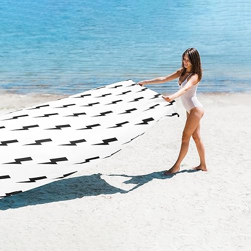 Miniatura 6 de Manta de playa impermeable, 78 x 86 pulgadas, grande a prueba de arena, tapete de viaje para playa de 1 a 4 adultos, manta de poliéster ligera