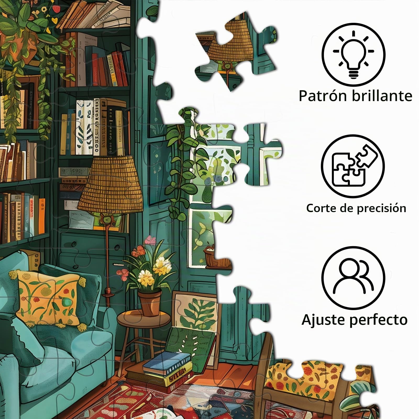 Rompecabezas de estudio acogedor para adultos de 1000 piezas, 70 cm x 50 cm, estilo Clásico, cartón de, rompecabezas jigsaw para adultos