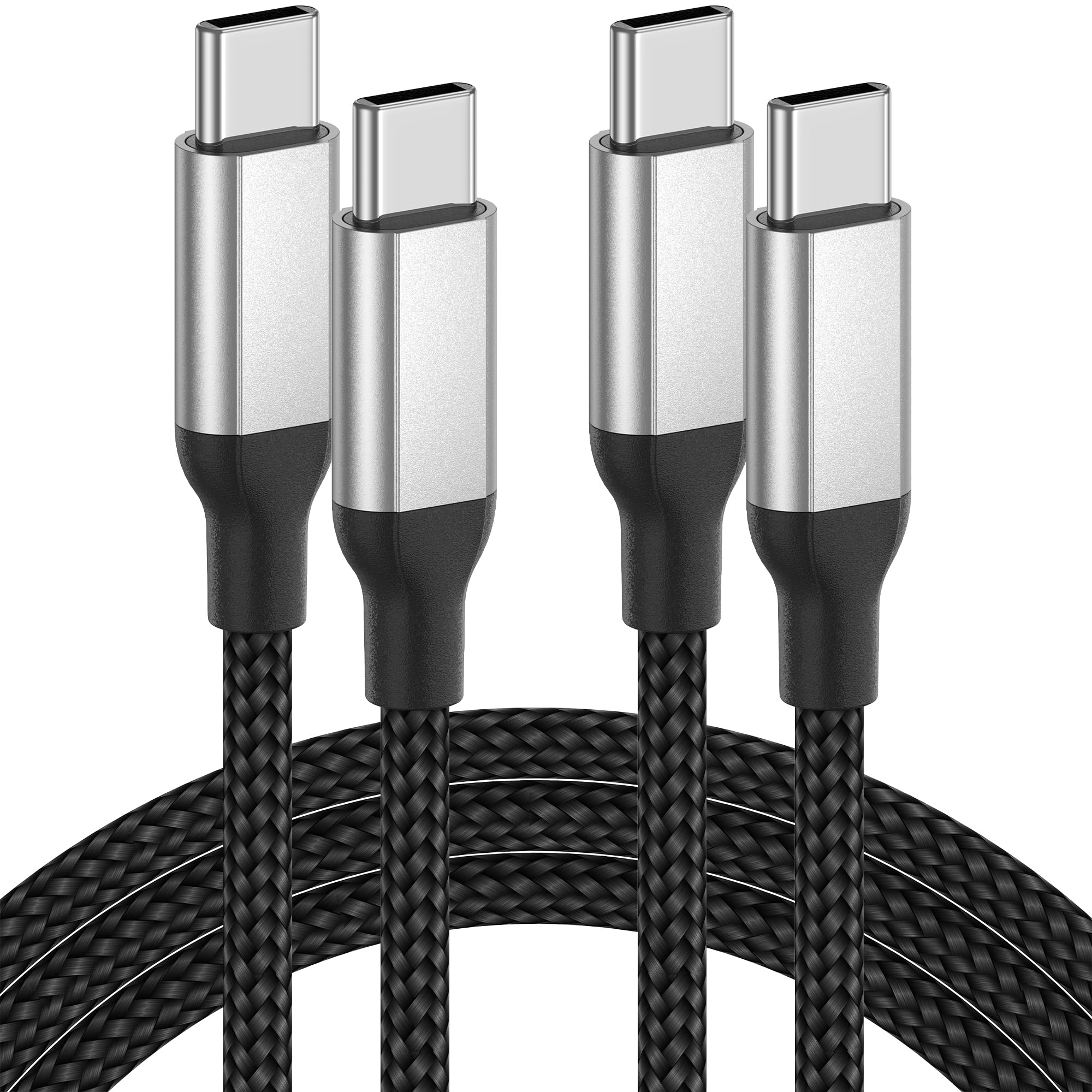 USB C auf USB C Kabel 1m, [2 Stück, 60W/3A] PD USB C Ladekabel Schnellladekabel Typ C Datenkabel für iPhone 15/15 Pro/15 Pro Max MacBook iPad Pro Air Huawei Samsung Galaxy S23 S22 Switch