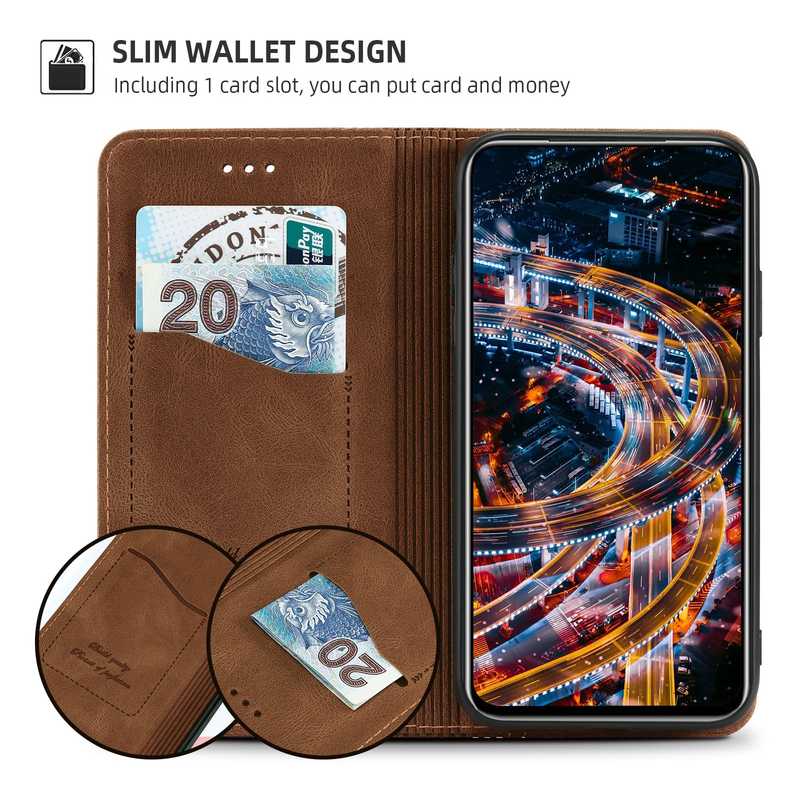AKABEILA Cover per OPPO F11 Pro Pelle Custodia per