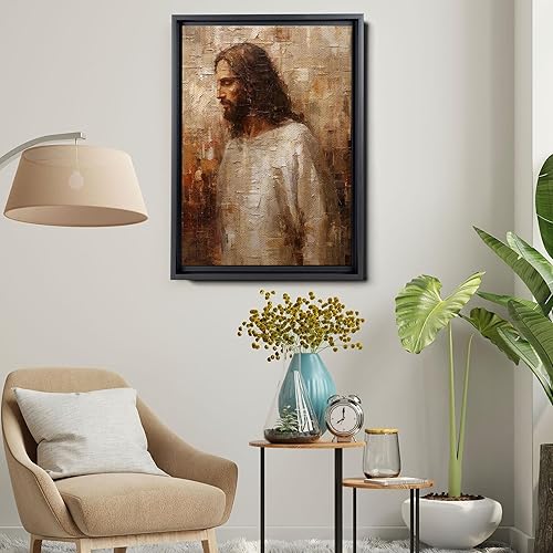 Vista 6 de Abstract Jesus Art, Modern Christian Portrait, Dreaming of the Face of Christ, Jesus Painting on Canvas
