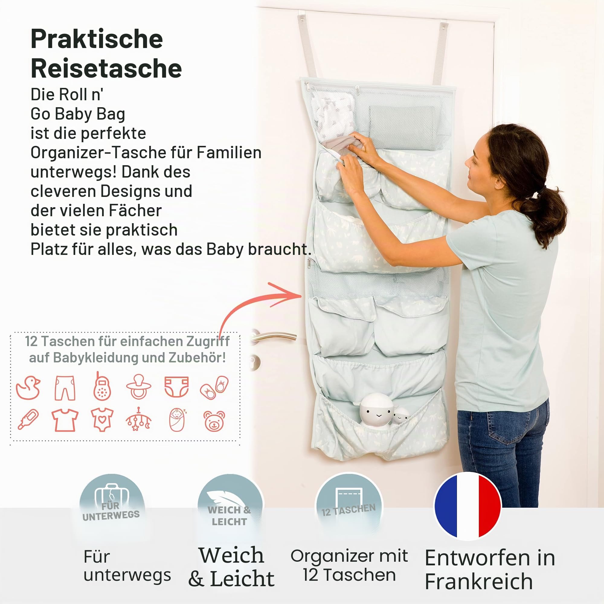 BabyToLove Little Big Friends Soft Activity Book 2 in 1 | Mehrzweck-Entwicklungsspielzeug | Einfache Befestigung am Kinderbett | Beißring