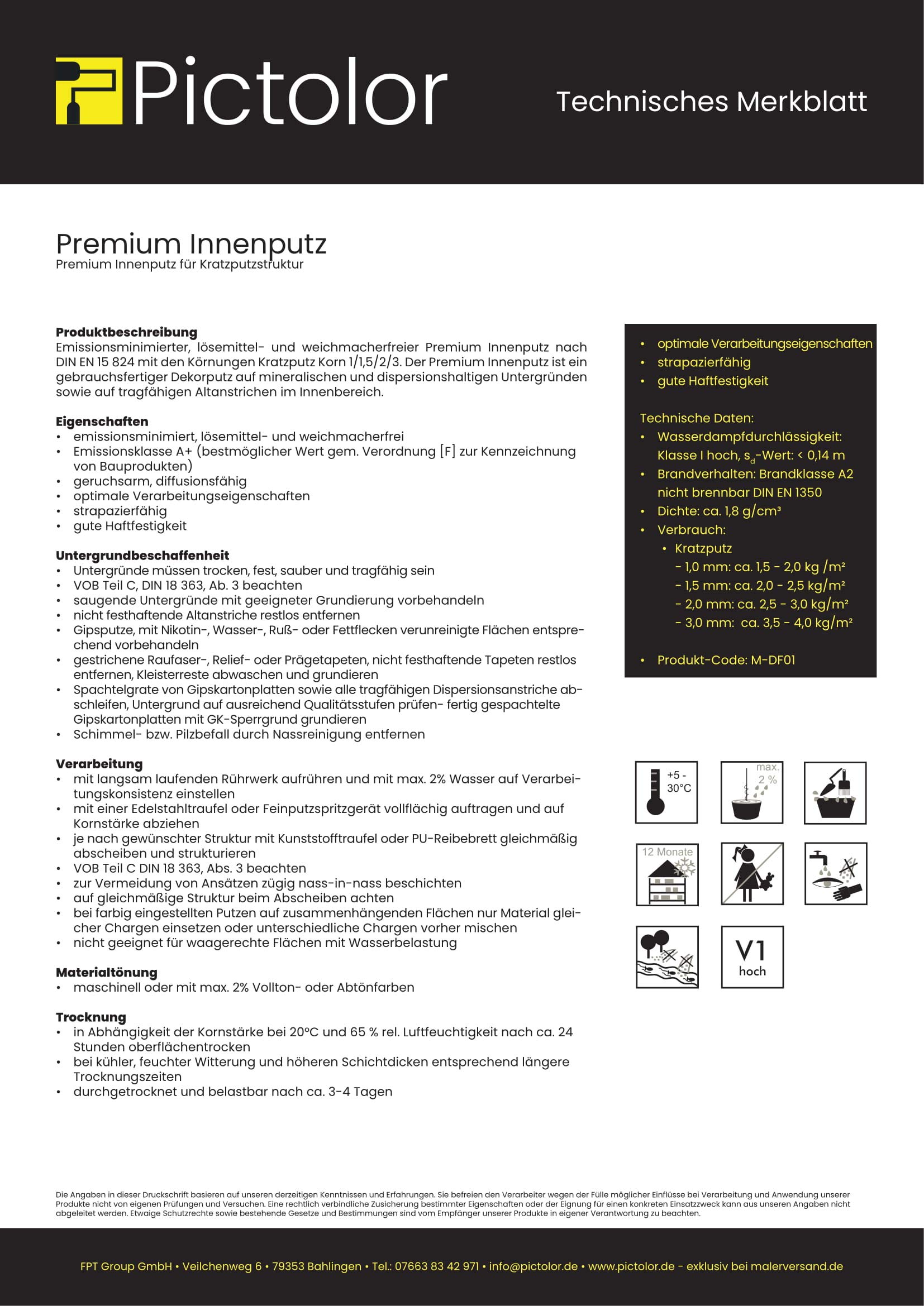 Pictolor Premium-Innenputz 25kg Körnung: 1mm