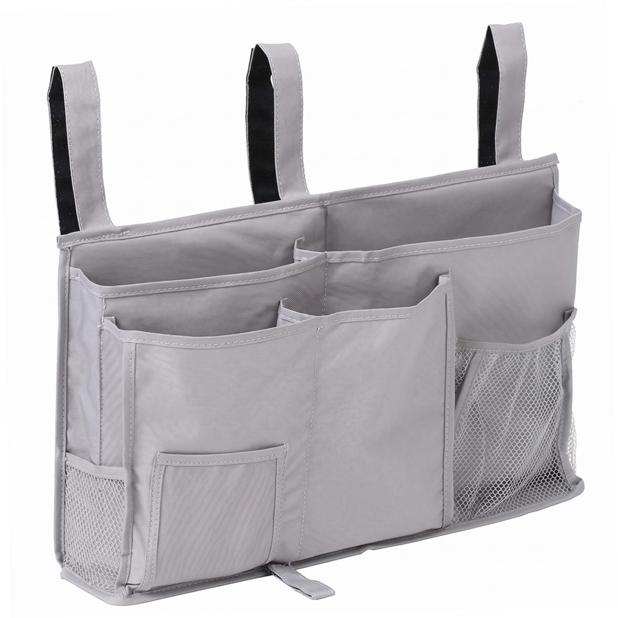 Bemonew Bed Pocket Bedside Caddy, Large Storage Bunk Bed Organizer with Multi-pockets for Dorms, Camps, Rails, 20x12x4in, Gray