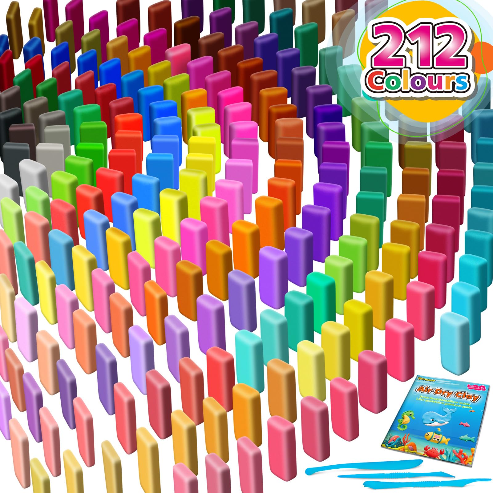Air Dry Clay 212 Colors - Kids Modeling Clay -2