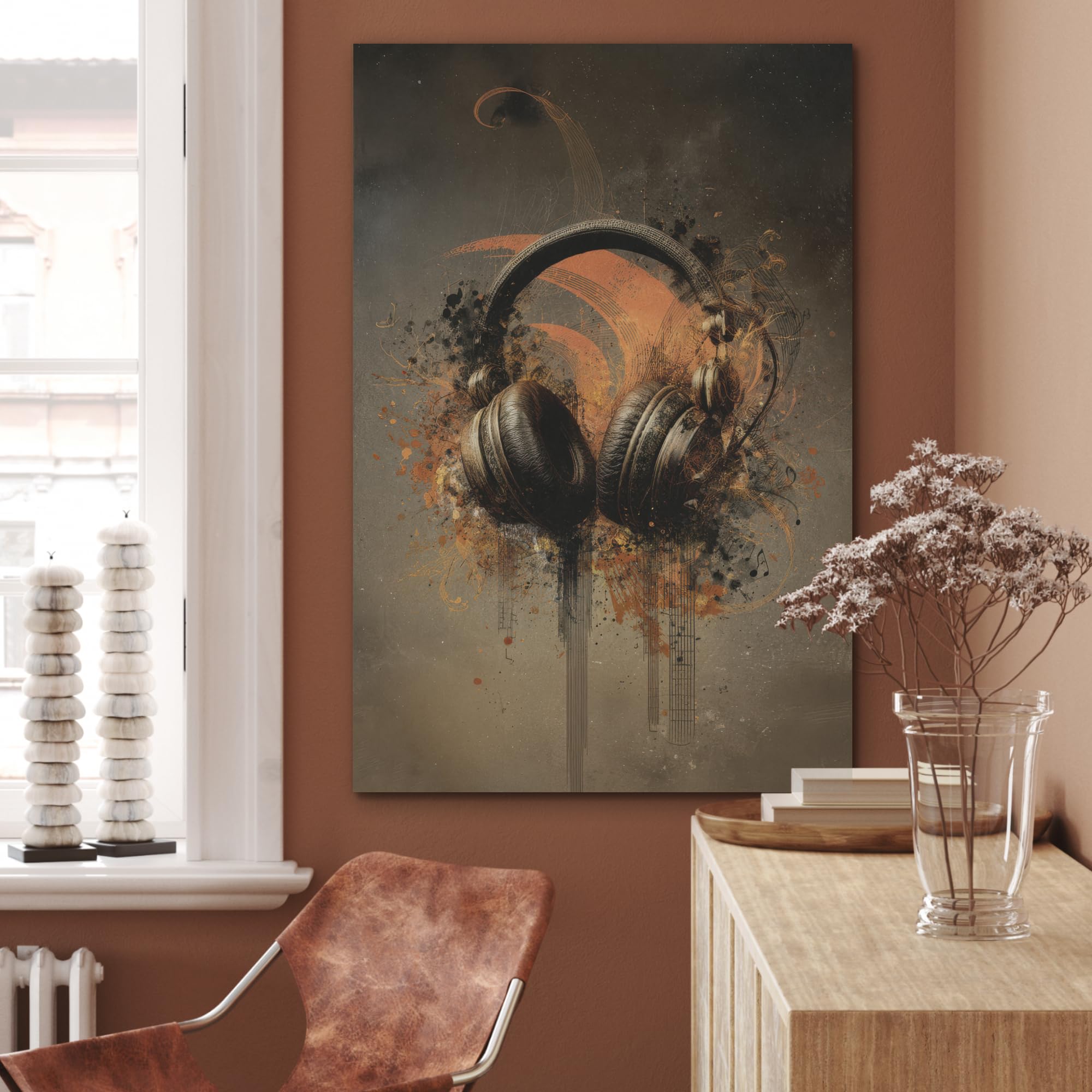 MuchoWow© "MuchoWow© Pannelli Fonoassorbenti Parete Acustici Insonorizzanti | 60x90 cm - Pannello Fonoassorbente Design Isolante Acustico Fonoisolanti Insonorizzazione Stanza Cuffie - Marrone - Vernice