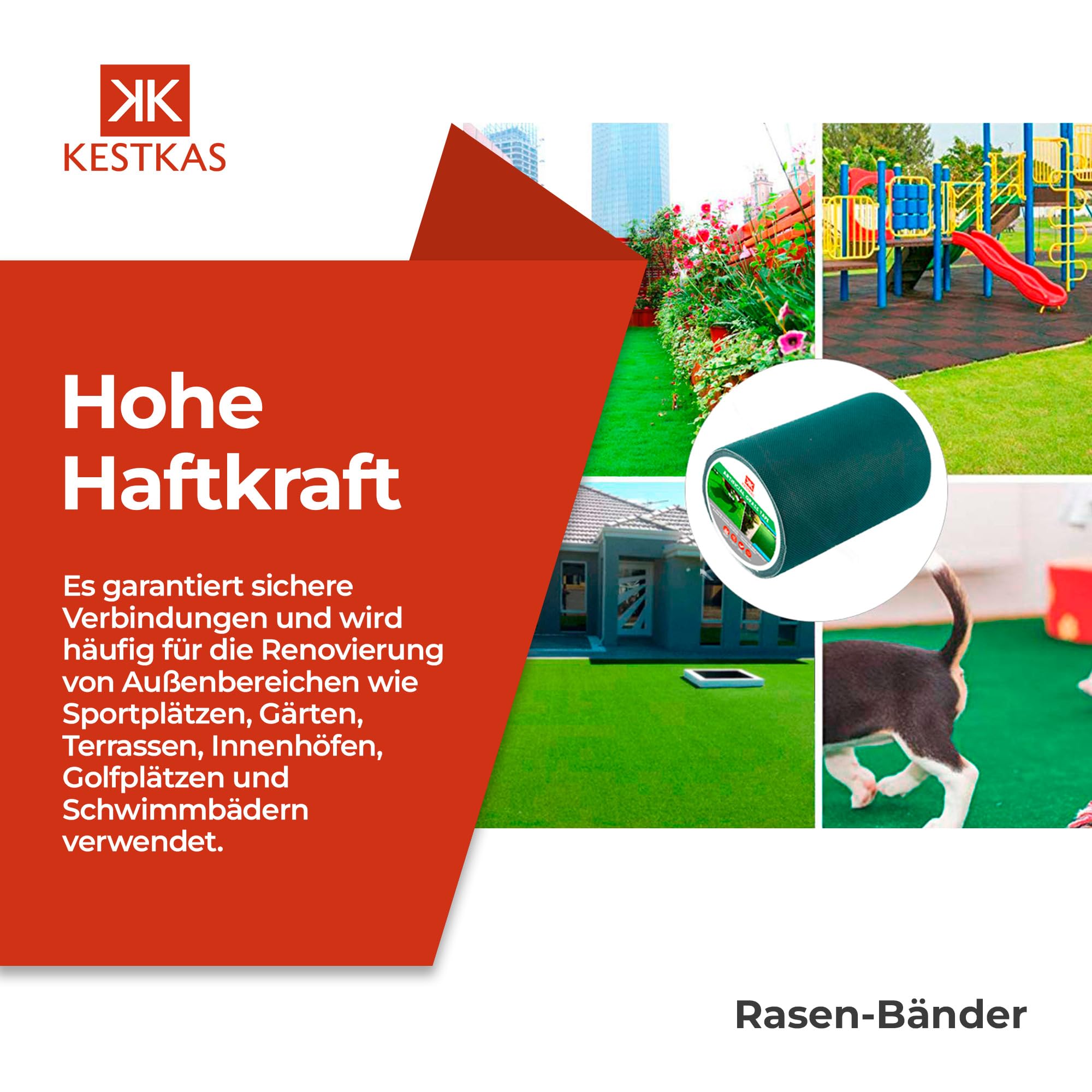 Kunstrasen Klebeband 15cm x 10m Selbstklebendes Fugenband für Kunstrasen -Teppich Band zum Verbinden von - Kunstrasen Outdoor - Kunstrasen Klebeband außen