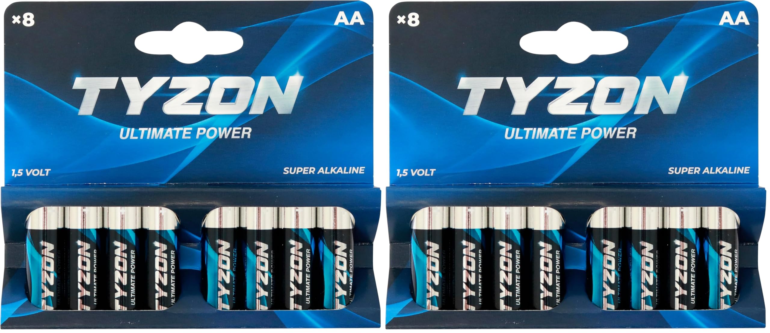 TYZON 8 Pilas alcalinas AA - Baterías Desechables duraderas para electrodomésticos y electrónicos (Paquete de 2) con descuento