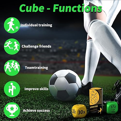 Miniatura 5 de SIRUITON Dados de entrenamiento de fútbol (2 piezas)  Regalos divertidos y portátiles de entrenamiento de habilidades de fútbol para niños y niñas,