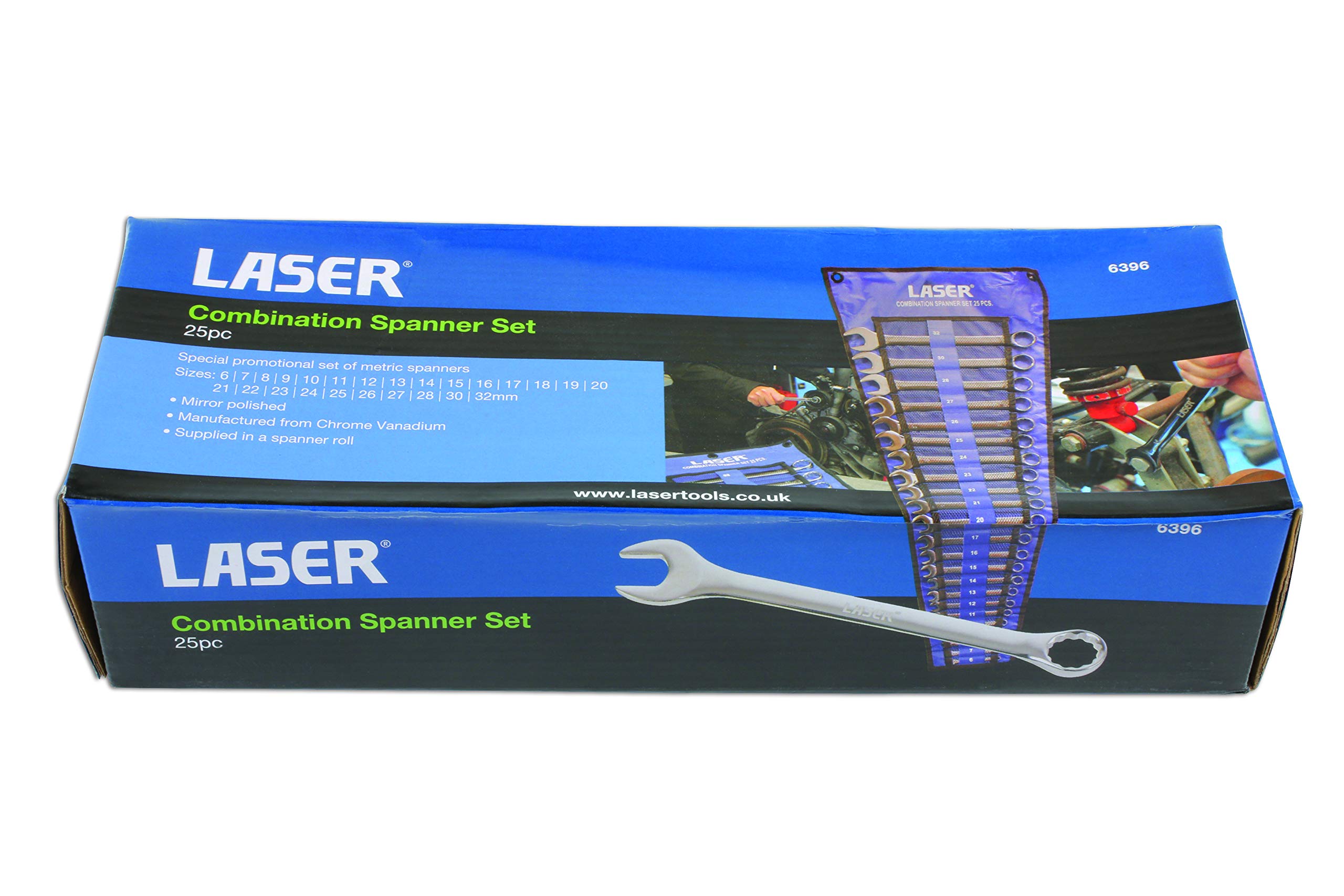 Laser 6396 zestaw kluczy płasko-oczkowych 25 szt