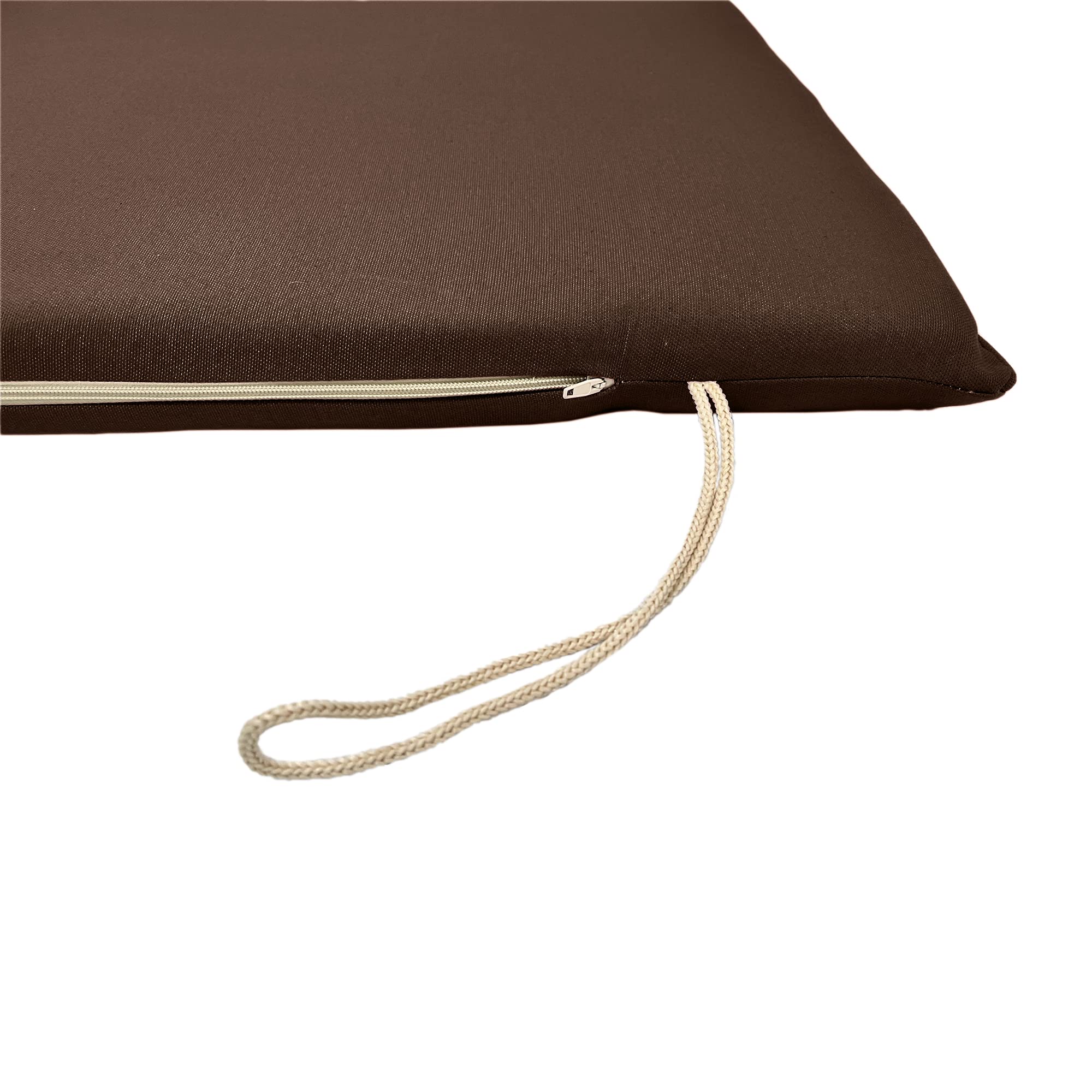 Cuscino compreso Tettuccio Impermeabile per dondolo da giardino 2, 3 e 4 posti spessore 8 cm (Cuscini 155x55 | Telo 192x124, Marrone)