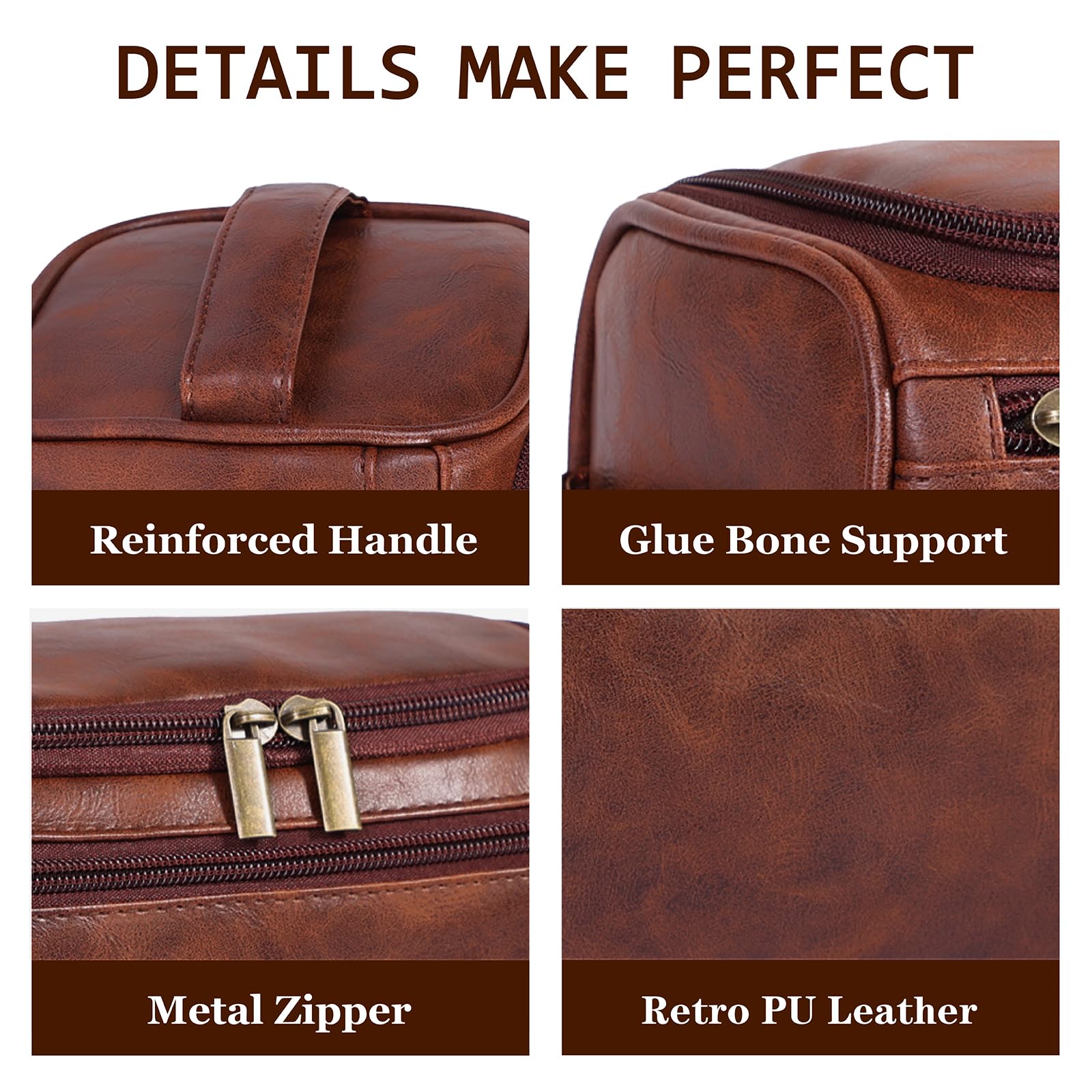 Neceser para hombres, kit de afeitado colgante para hombres y mujeres, bolsas organizadoras de artículos de tocador resistentes al agua, bolsas de cosméticos de piel sintética para accesorios