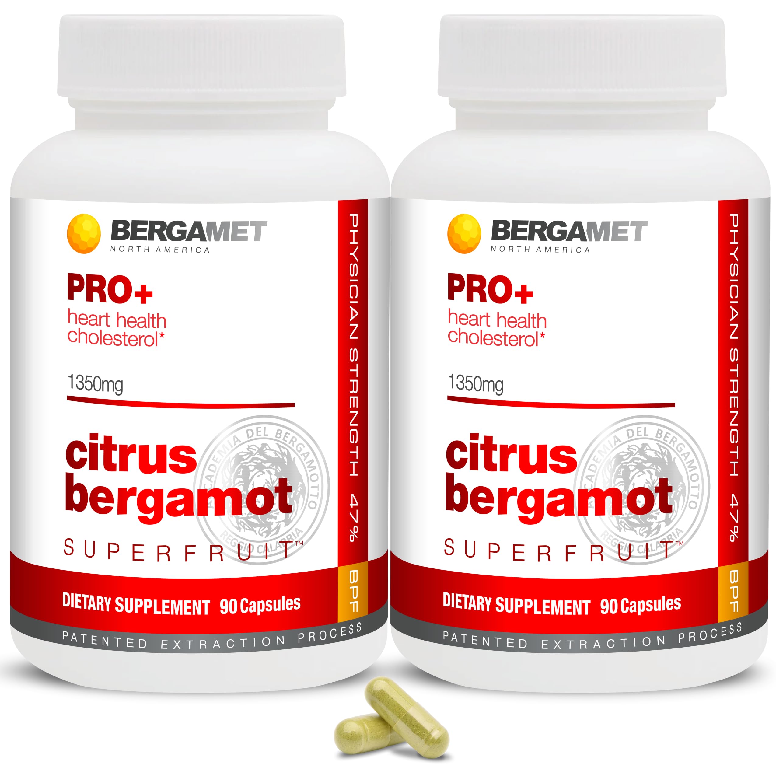 Citrus Bergamot SuperFruit PRO+ with Olive Leaf Extract - 47% BPF - 80% Polyphenols - 675mg per Serving - Worlds Strongest - Backed by Clinical Studies - Made in The USA - 180 Caps