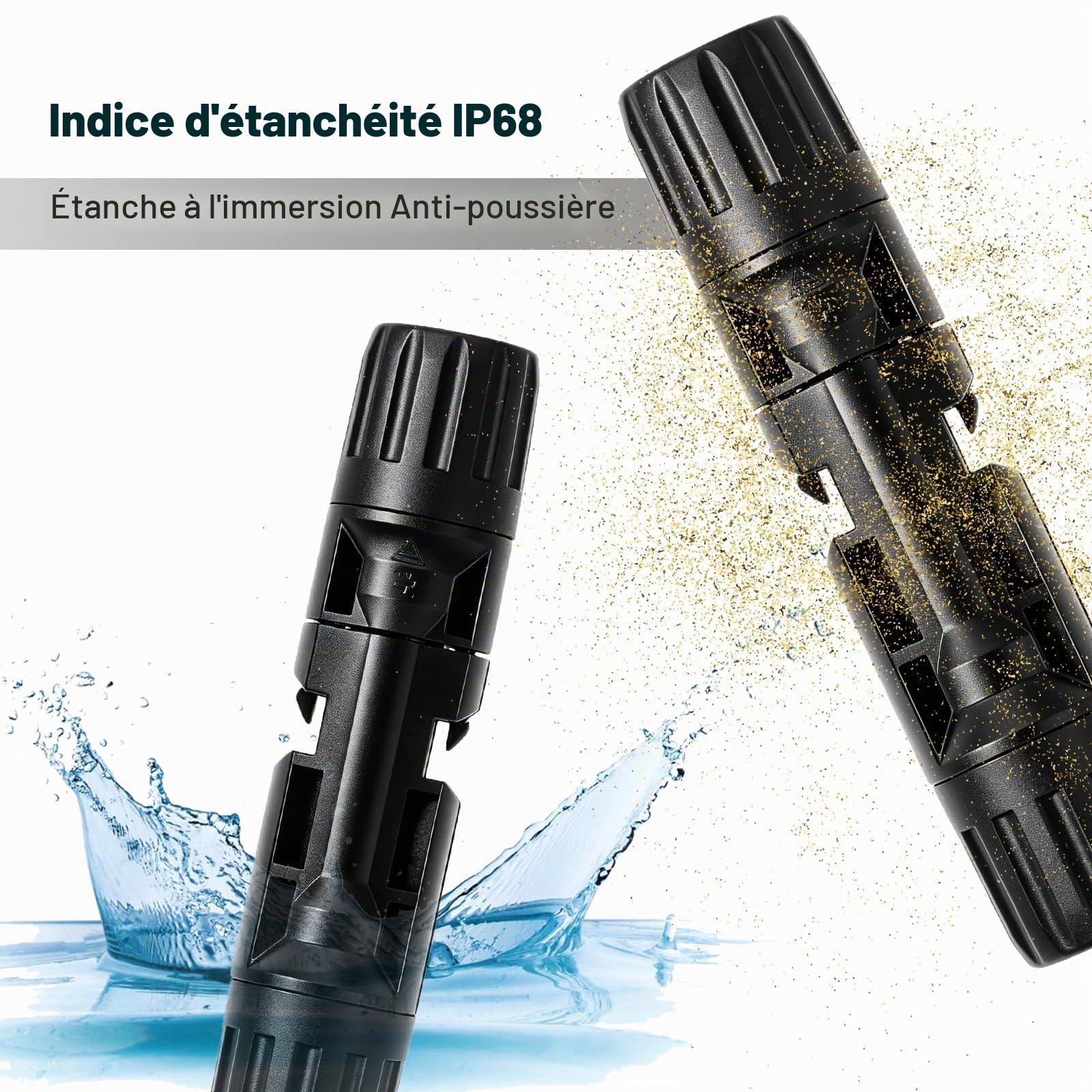 26 paires de connecteurs solaires photovoltaïques, mâle/femelle Connecteur de câble de panneau solaire IP68 double bague d'étanchéité ，Pour Panneaux Solaires Cable Accessoires (26) (26)