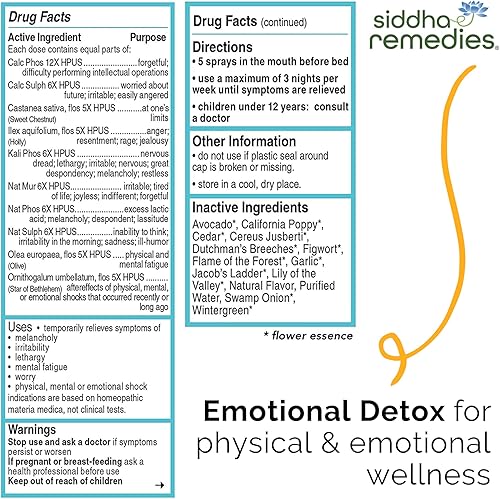 Miniatura 3 de Siddha Remedios digerir y desintoxicación emocional homeopático spray oral para aliviar la indigestión, acidez estomacal, melancolía, fatiga física