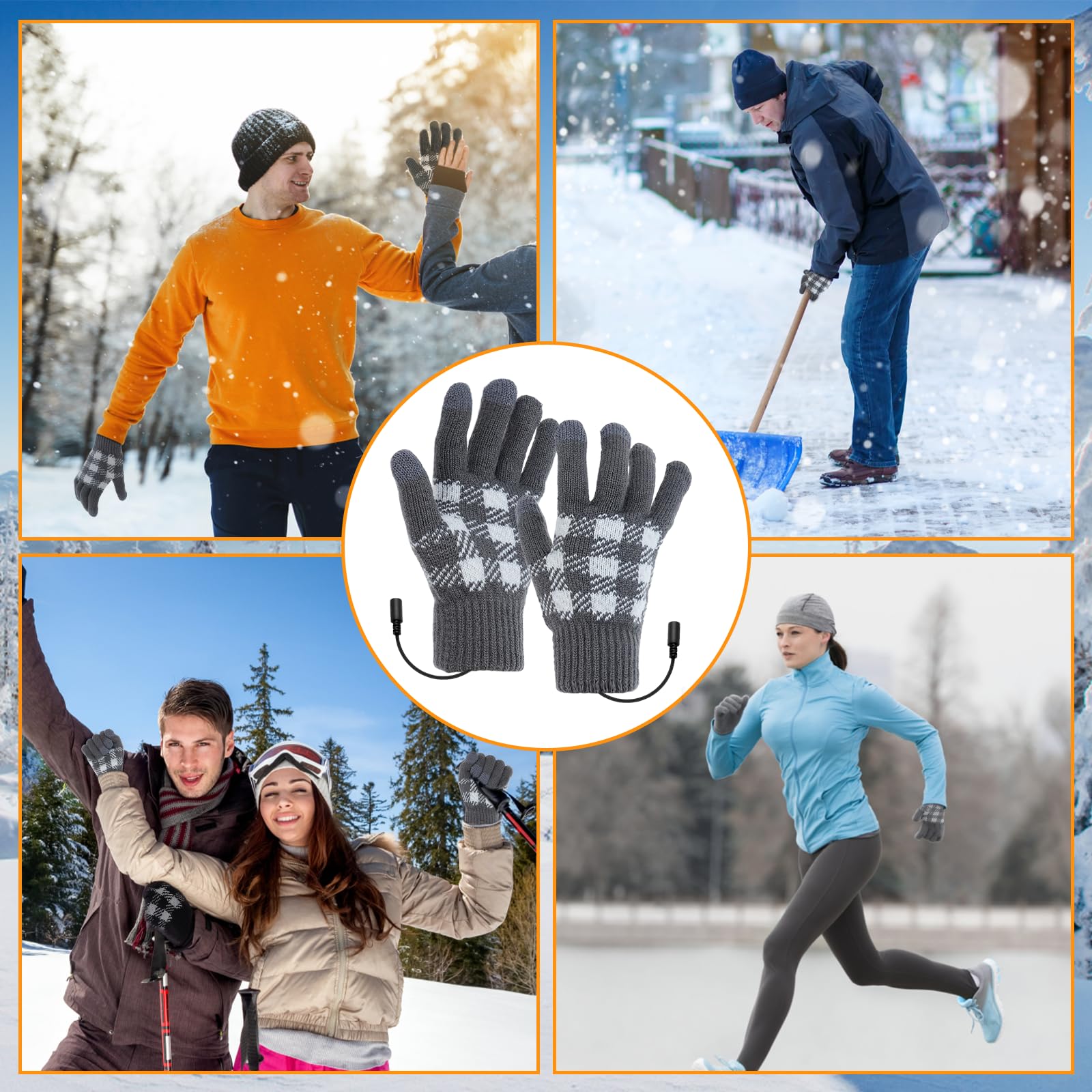 Shinkuro Gants Chauffants USB pour Femmes et Hommes, Chauffant Les Mains d'hiver, 3 Températures Réglables Gants Chauffe Mains pour Intérieur Extérieur, Gants d'ordinateur Portable