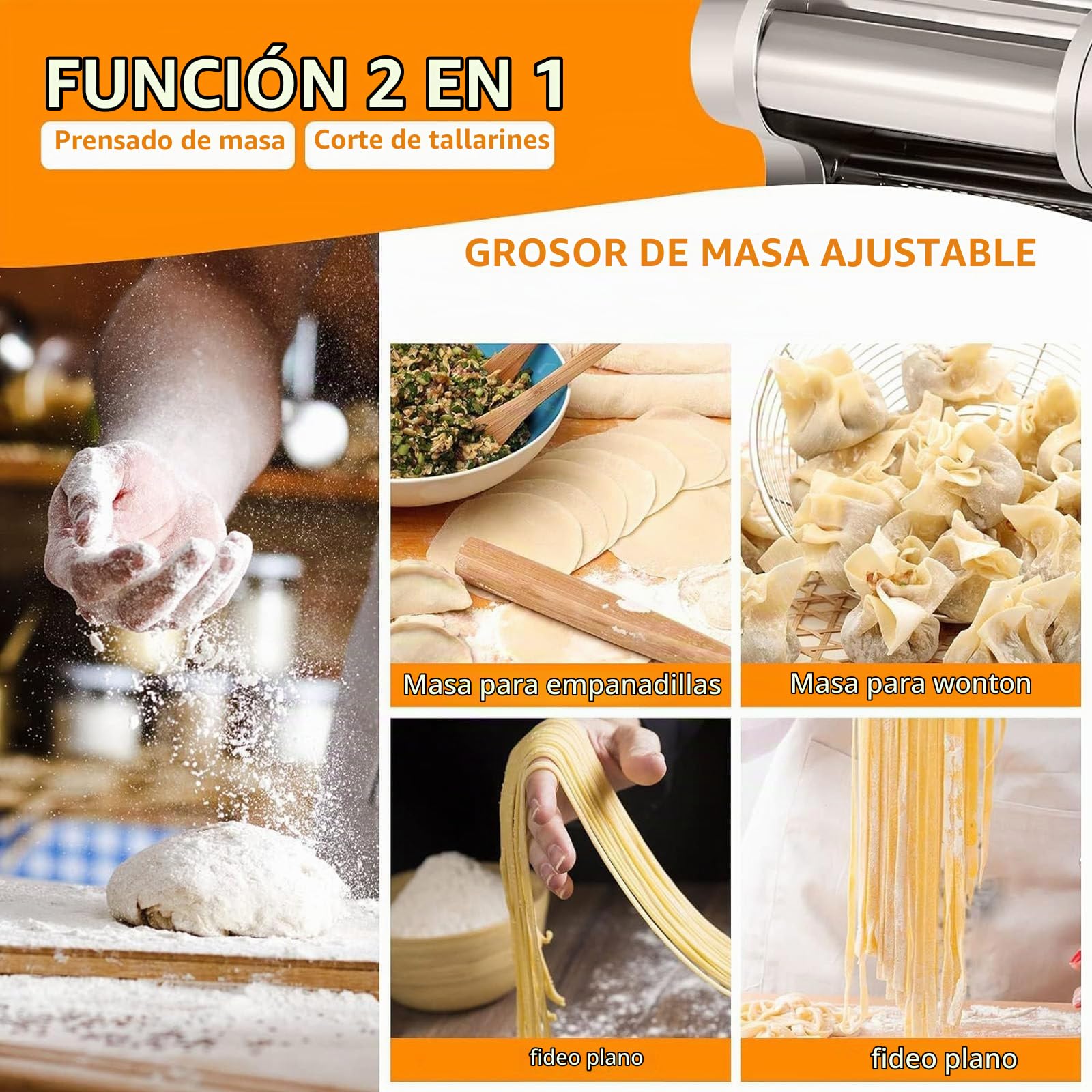 Laminadora de Rodillo de Masa Comercial Máquina Eléctrica de Rodillo de Masa para Pizza de 20 cm 550 W Automáticamente Adecuada para Equipos para Hacer Fideos, Pizza, Pan y Pasta
