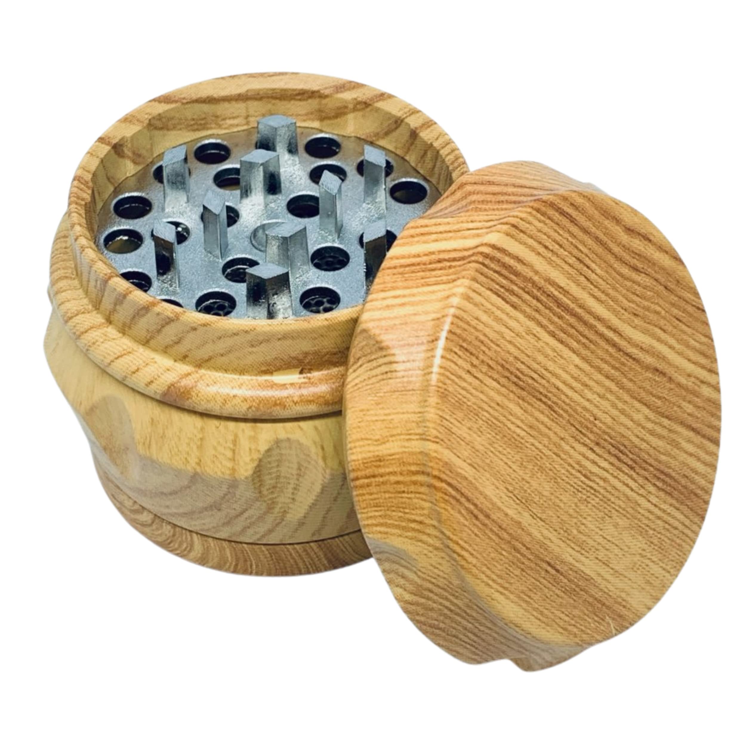 Grinder En Résine,apparence Bois, 40 Mm De Diamètre, Moulin à épices,4 Parties Avec Récupérateur De Pollen Et Spatule Fournie,dents En Aluminium De Haute Qualité,couvercle Aimenté (bois Foncé