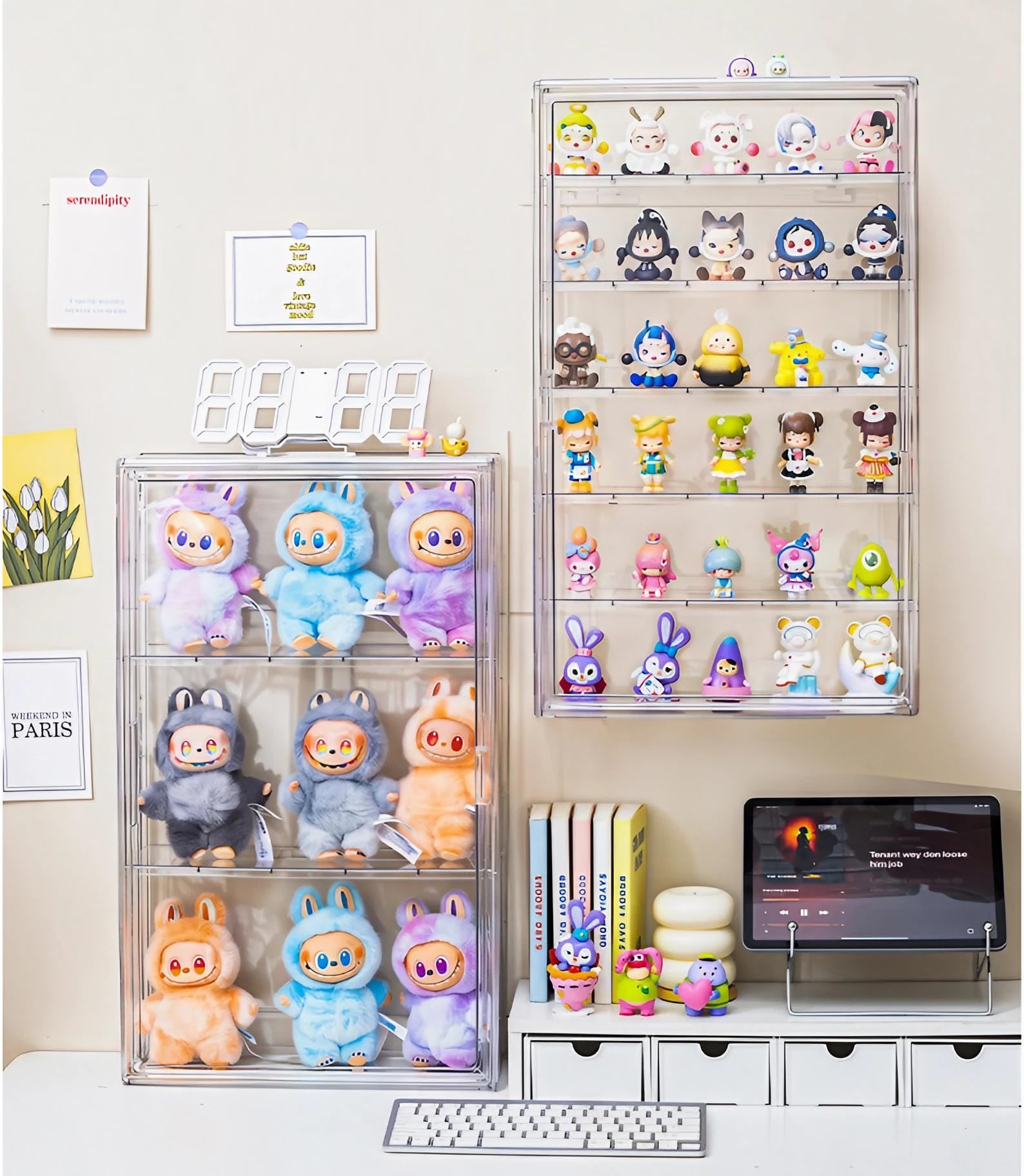 Vitrina Expositora para Colecciones con Puerta Magnética, Vitrina Acrílico Transparente, Cristal Expositor Metacrilato para Funko Pop Figuras, Figura Anime, Figura de Acción