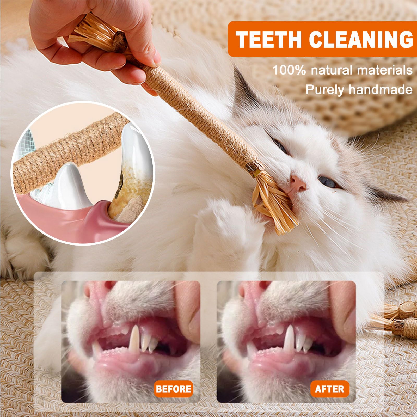 Bastoncini Di Erba Gatta Per Gatti PetGens - Naturale, Per Pulizia Denti, Gioco E Relax, Per Gatti Dai 3 Mesi In Su