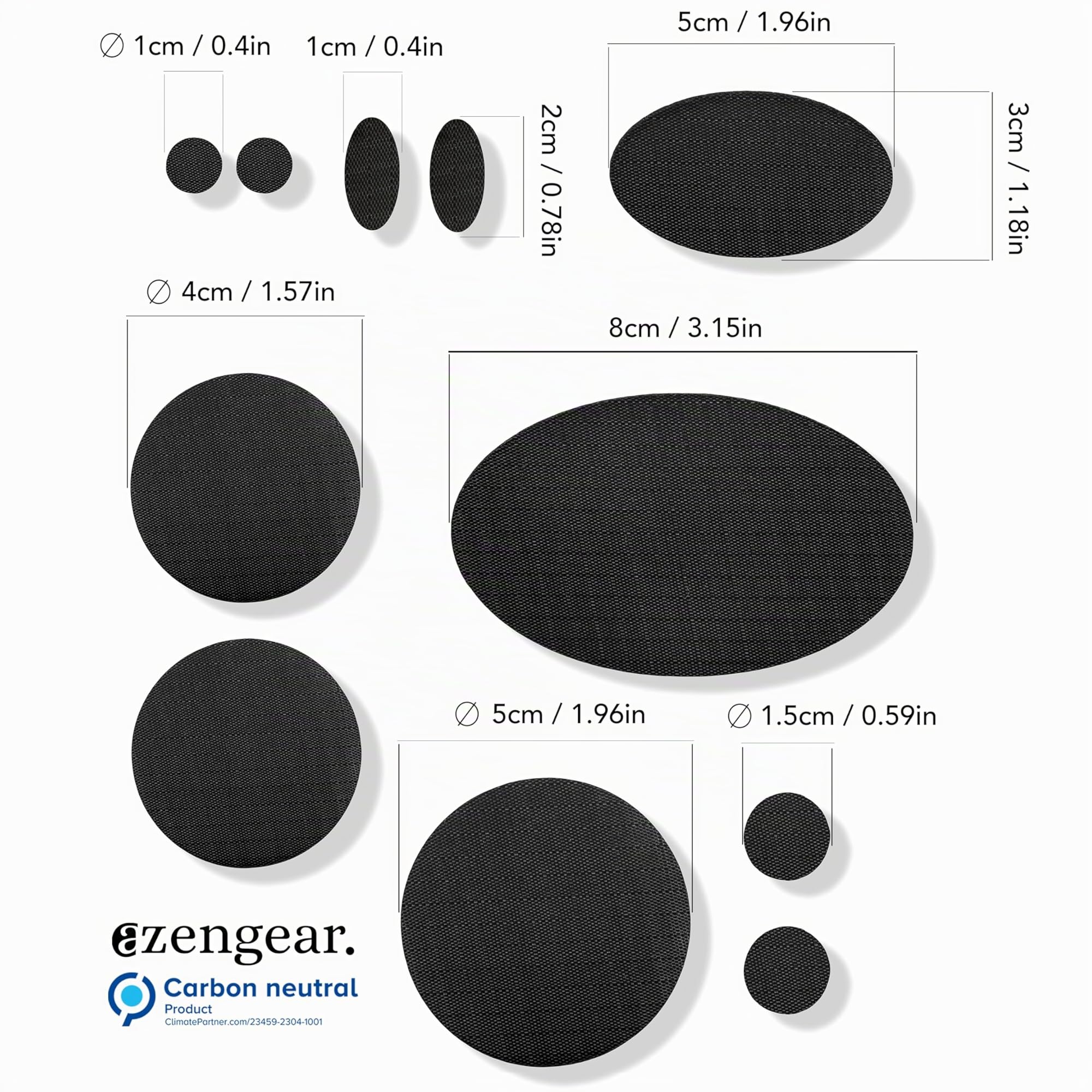aZengear Toppe di riparazione autoadesive, impermeabili, resistenti a strappi, freddo e calore, in poliestere, per piumini, tute da sci, scarpe, tende e tappezzeria (11 pezzi, nero)