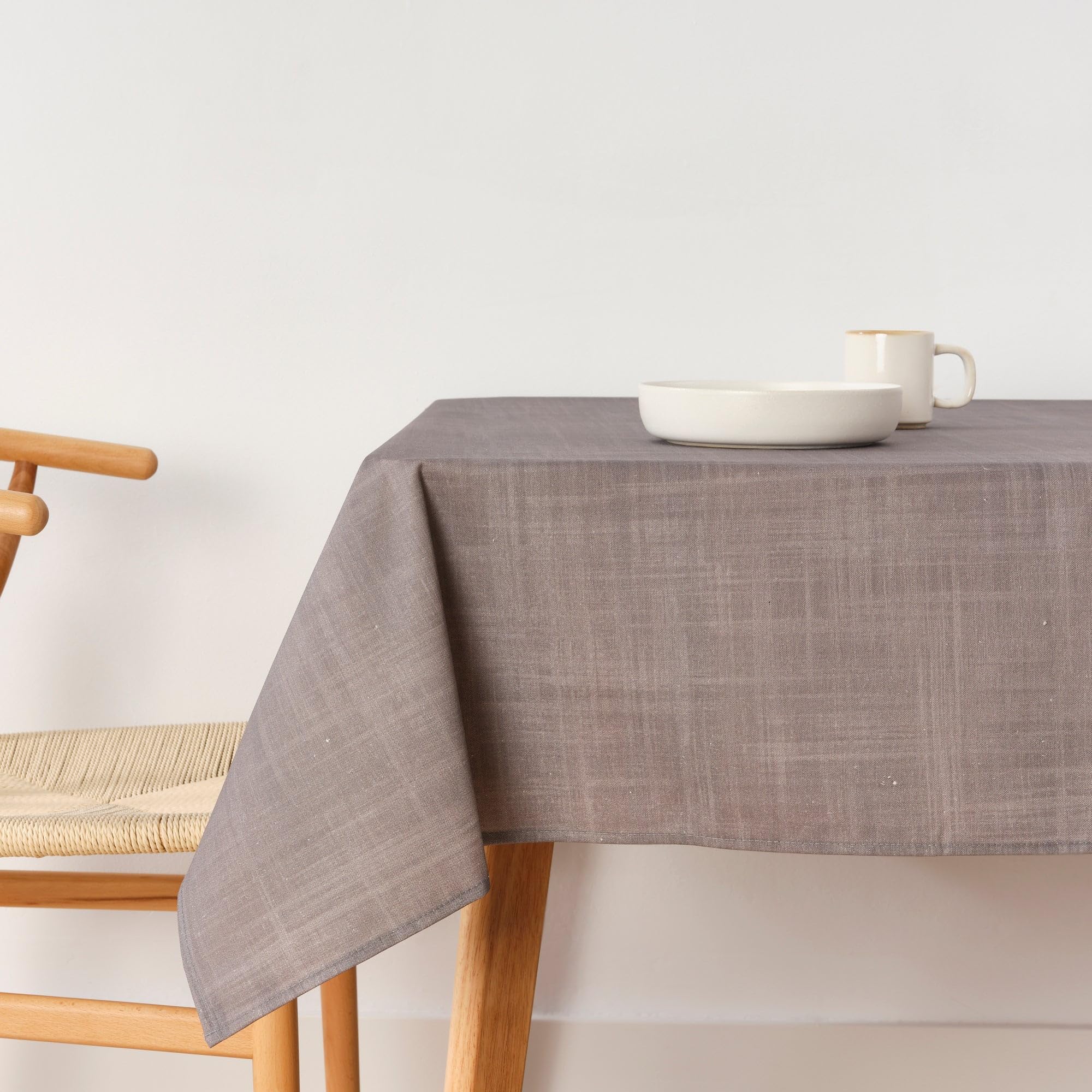 BL BELUM Stain Resistant Tablecloth, Cotton, Dark Grey, 200x140 cm